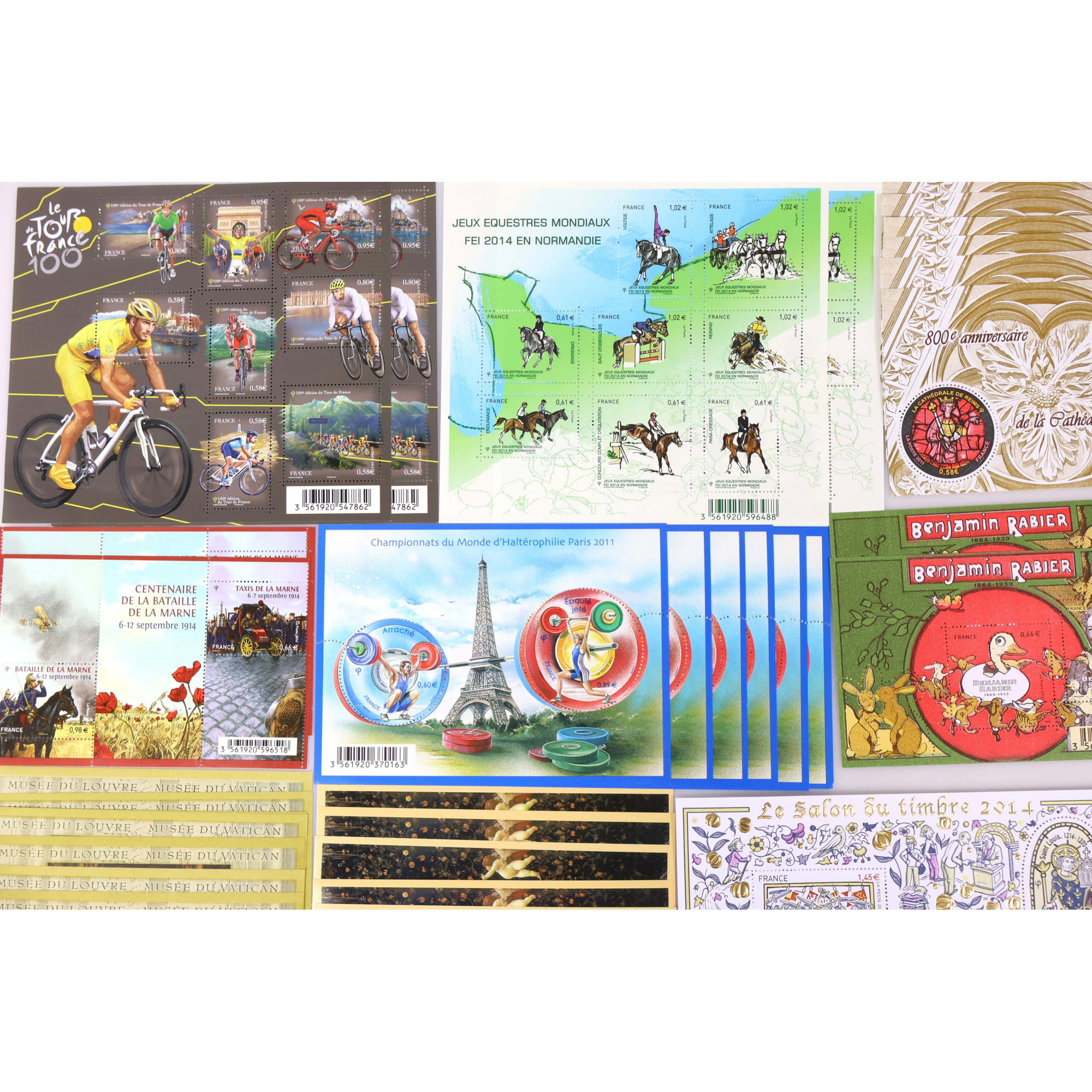 LOT DE BLOCS-FEUILLETS DE FRANCE COLLECTION/AFFR TIMBRES NEUFS** FACIALE 160€