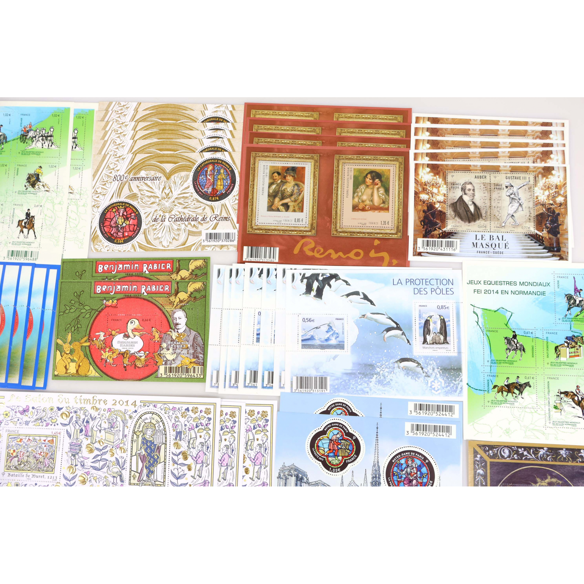 LOT DE BLOCS-FEUILLETS DE FRANCE COLLECTION/AFFR TIMBRES NEUFS** FACIALE 160€