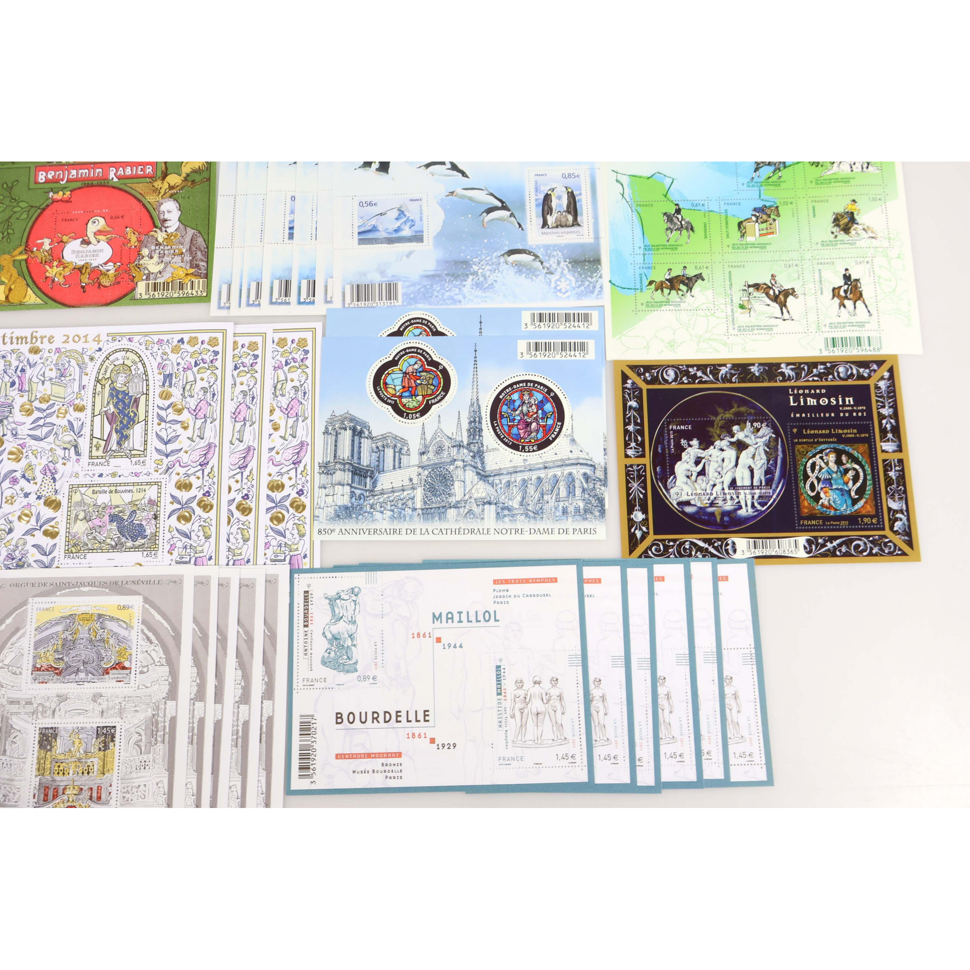 LOT DE BLOCS-FEUILLETS DE FRANCE COLLECTION/AFFR TIMBRES NEUFS** FACIALE 160€