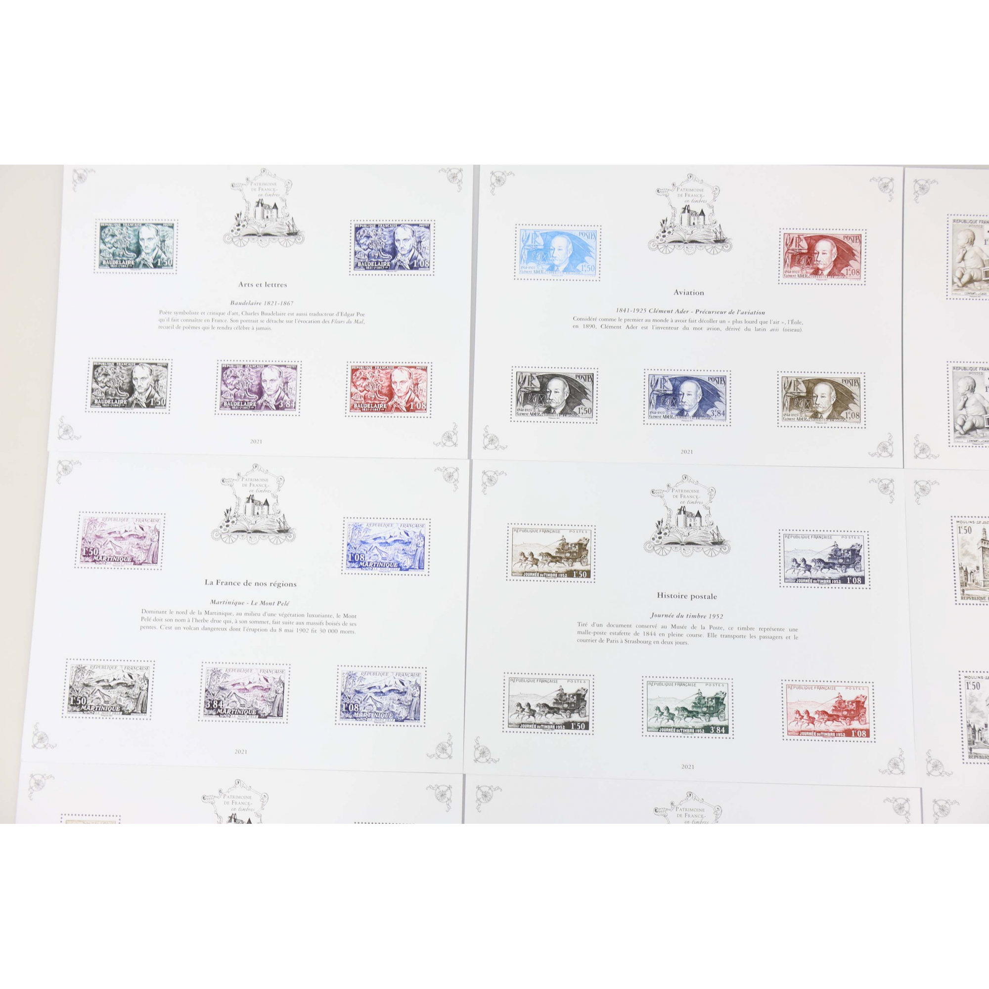 PATRIMOINE DE FRANCE JEU COMPLET ANNÉE 2021 BS21 À BS30A TIMBRES NEUFS**