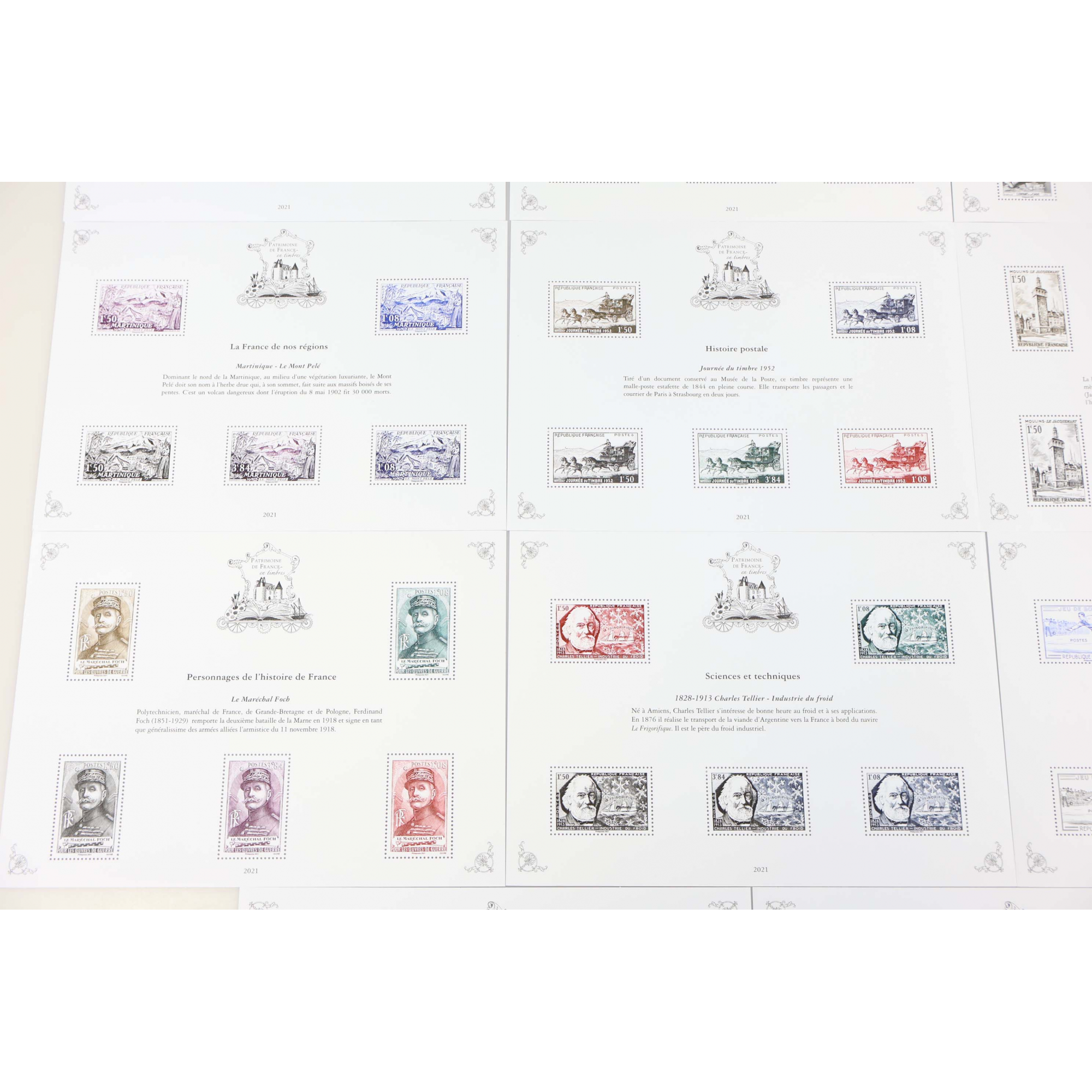 PATRIMOINE DE FRANCE JEU COMPLET ANNÉE 2021 BS21 À BS30A TIMBRES NEUFS**