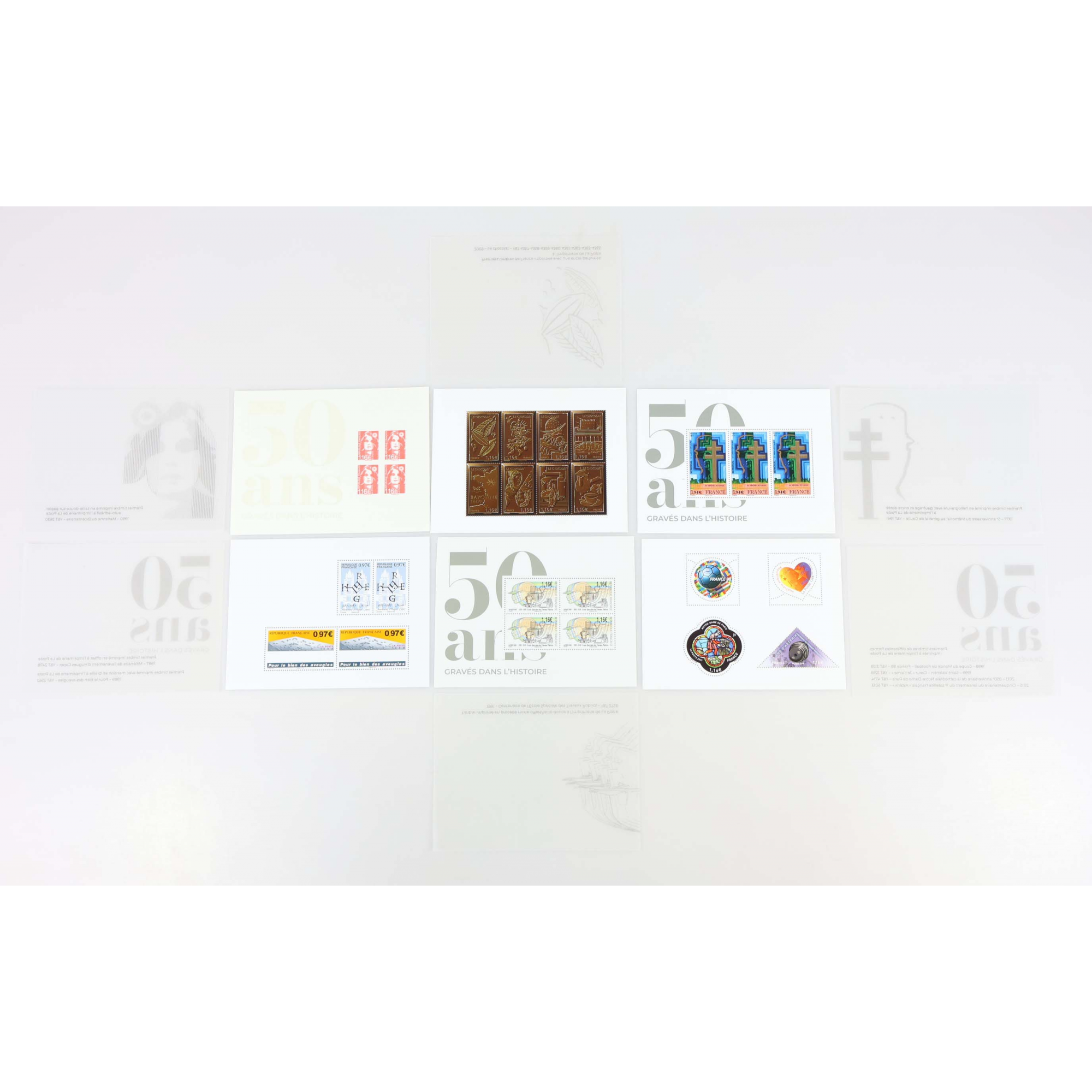 6 BLOCS ISSUS DU LIVRET 4024 "50 ANS GRAVÉS DANS L'HISTOIRE" TIMBRES NEUFS LUXE