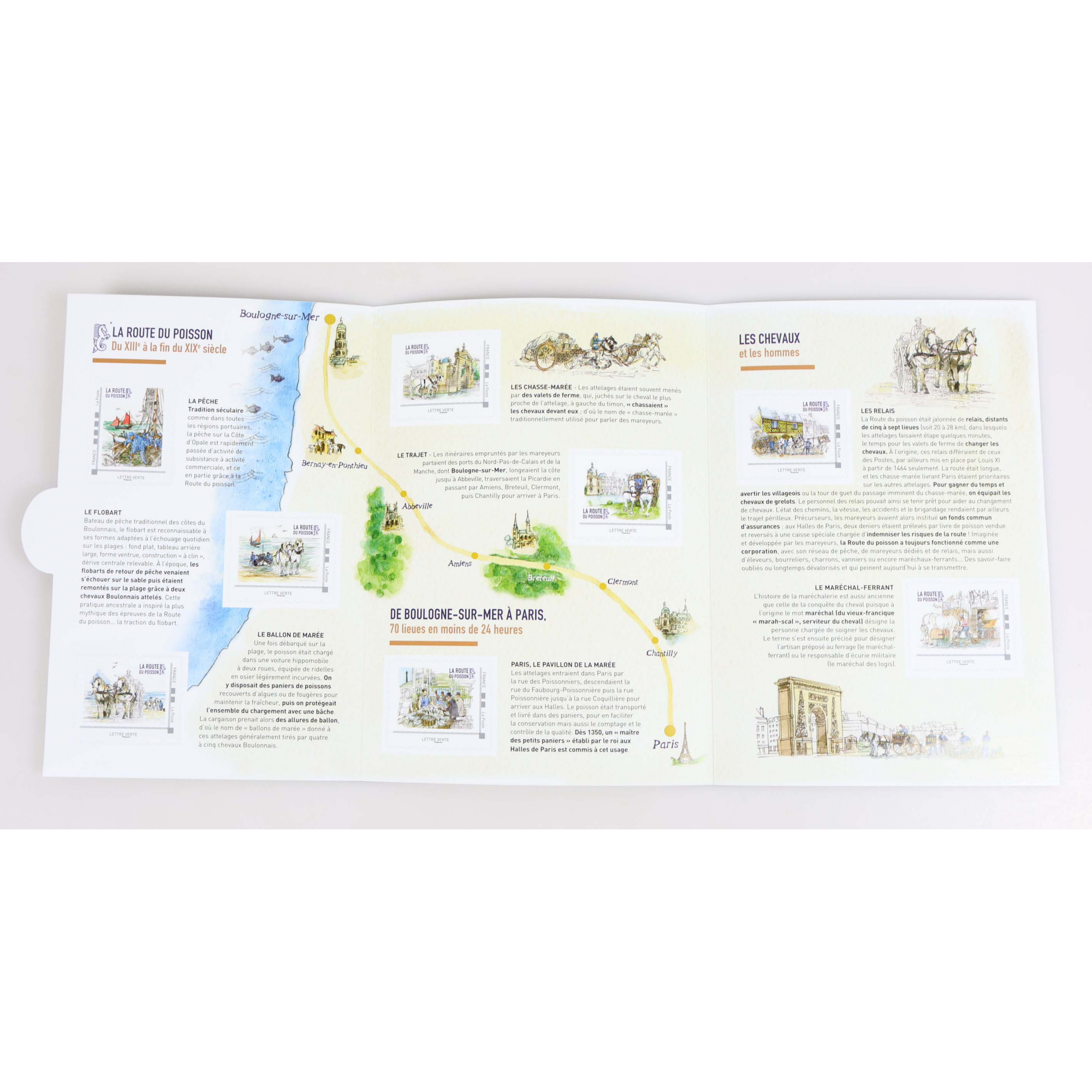 FEUILLET COLLECTOR N°COL442 "LA ROUTE DU POISSON" TIMBRES FRANCE ANNÉE 2021