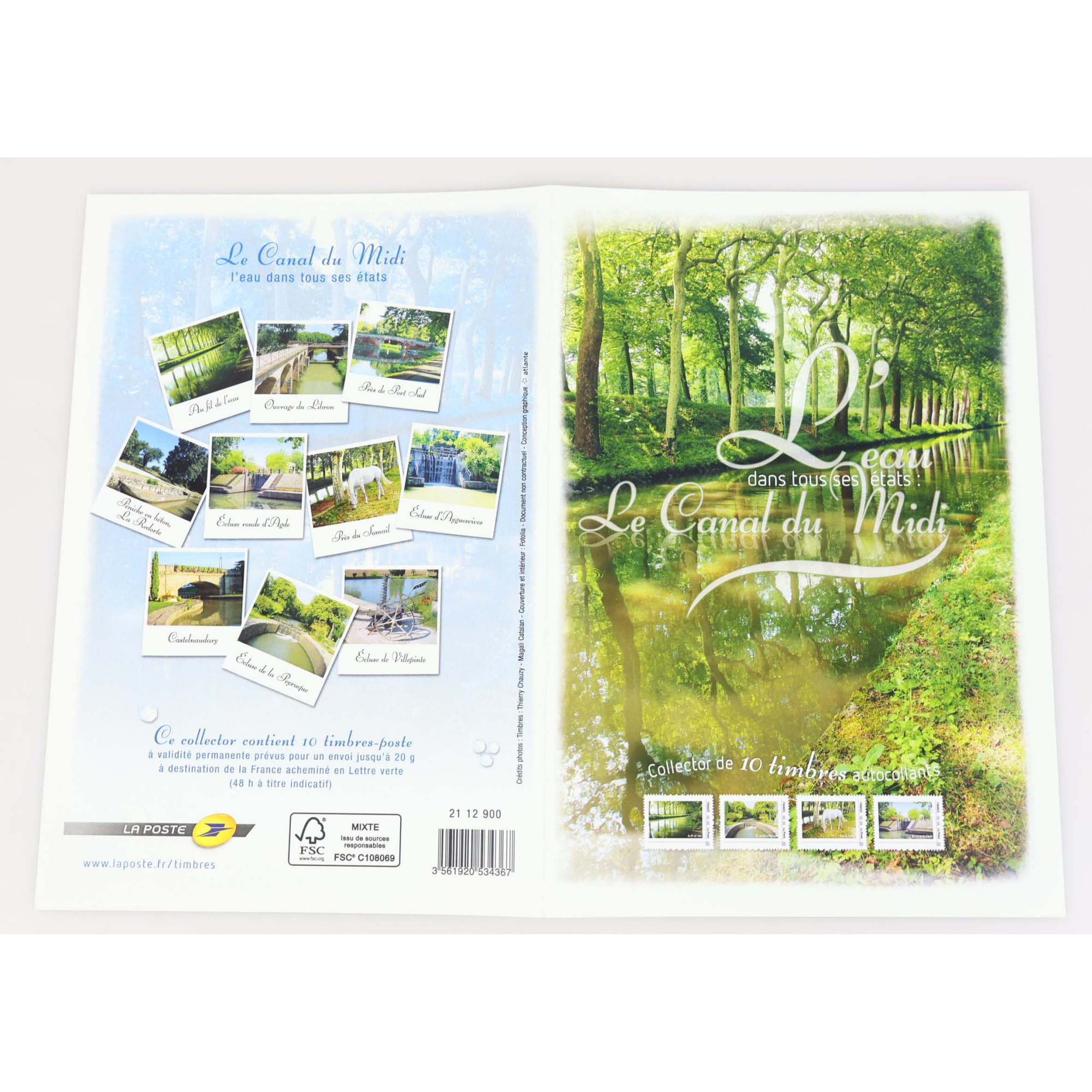 FEUILLET COLLECTOR N°COL442 "LE CANAL DU MIDI" TIMBRES FRANCE ANNÉE 2012