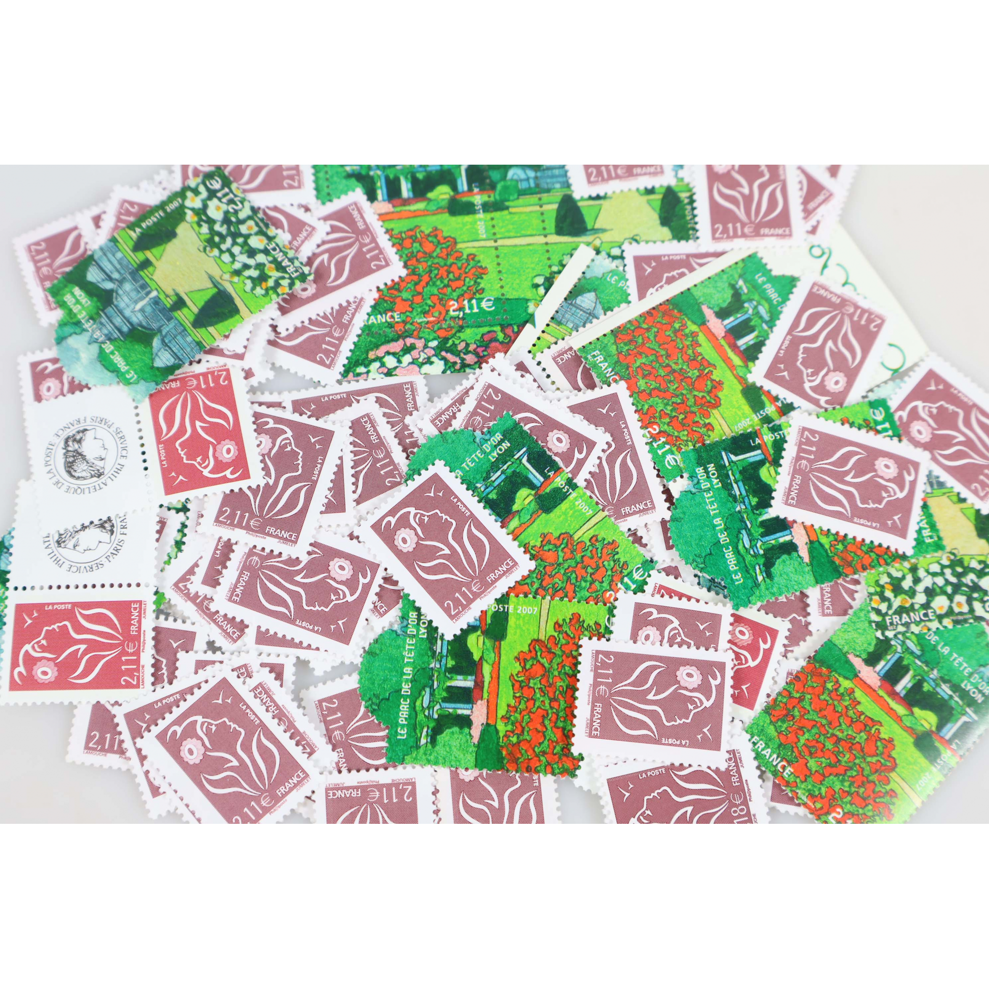 LOT DE 100 TIMBRES FRANCE NEUFS AFFRANCHISSEMENT 2.11 EUROS, SOUS FACIALE