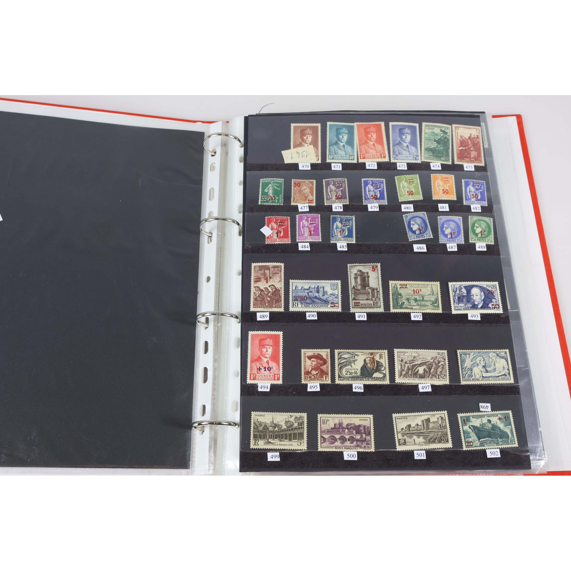 COLLECTION DE FRANCE ANNÉES COMPLETES 1940 À 1960 TIMBRES NEUFS** COTE 2800€