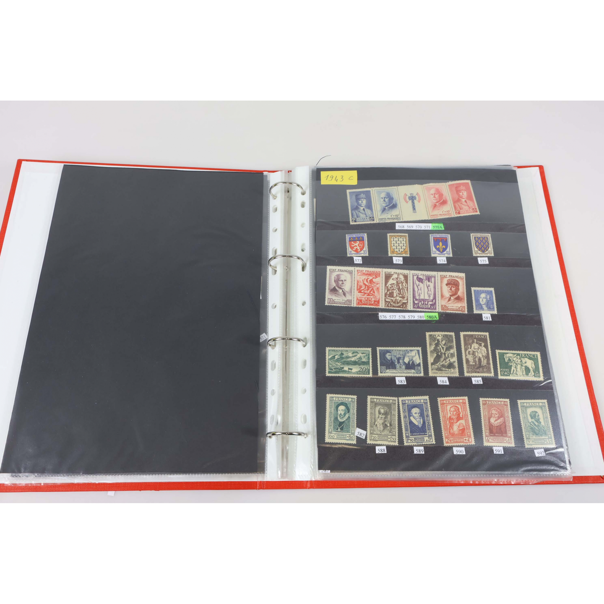 COLLECTION DE FRANCE ANNÉES COMPLETES 1940 À 1960 TIMBRES NEUFS** COTE 2800€