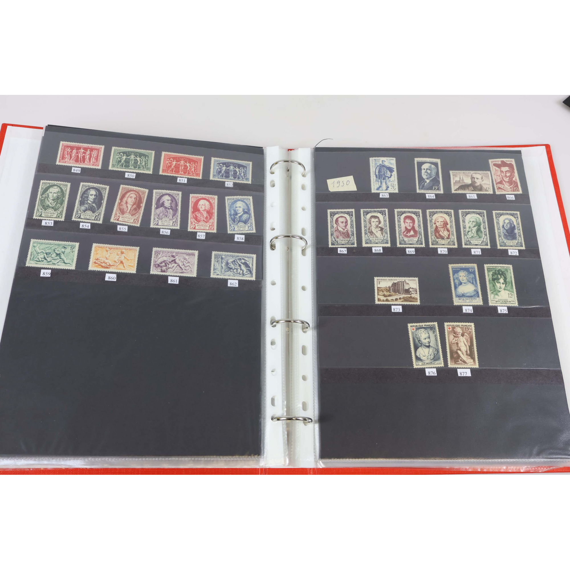 COLLECTION DE FRANCE ANNÉES COMPLETES 1940 À 1960 TIMBRES NEUFS** COTE 2800€