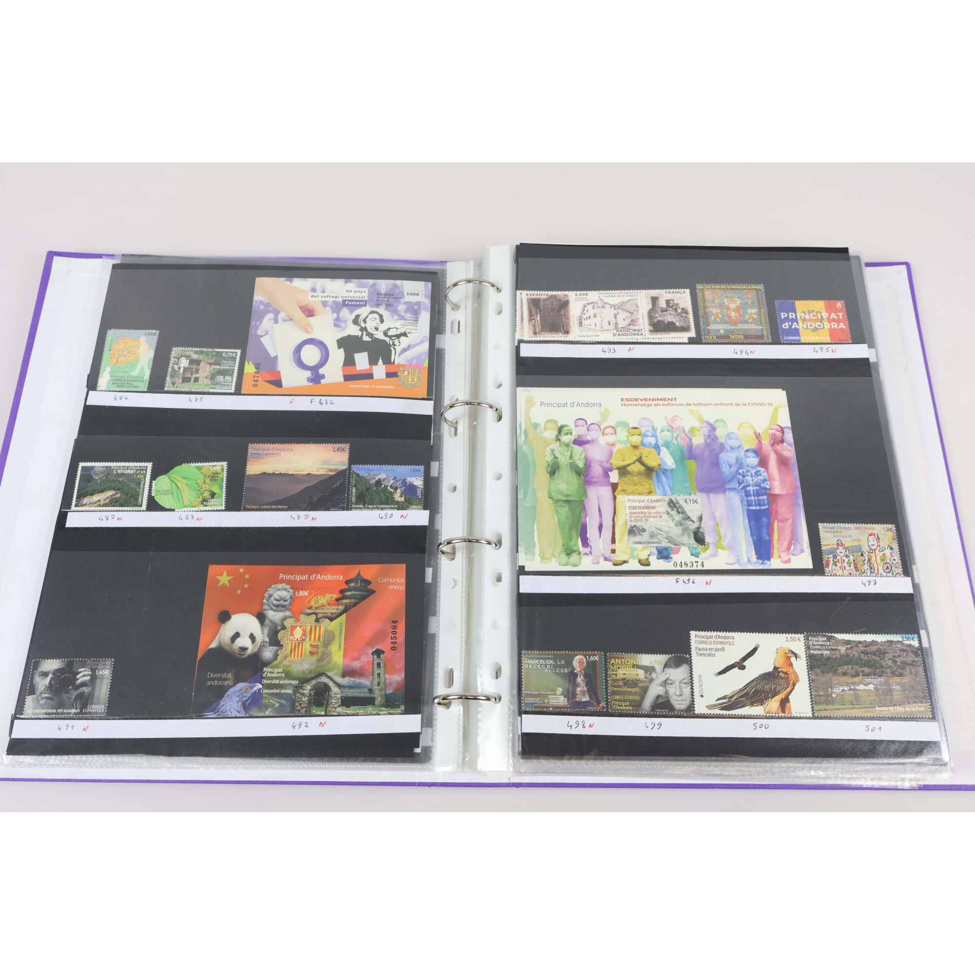 COLLECTION ANDORRE FRANCAIS ET ESPAGNOL JUSQU'À 2024 TIMBRES NEUFS** MODERNES