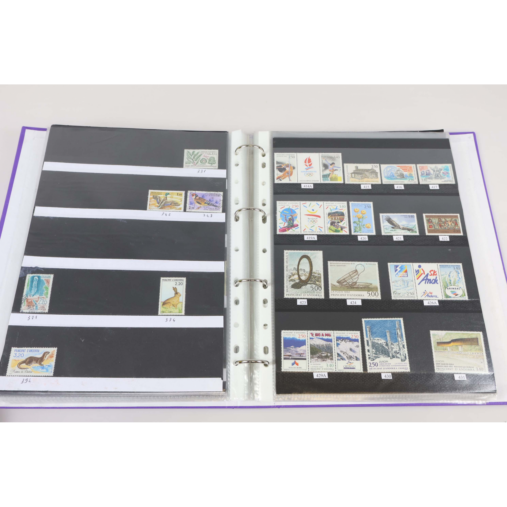 COLLECTION ANDORRE FRANCAIS ET ESPAGNOL JUSQU'À 2024 TIMBRES NEUFS** MODERNES