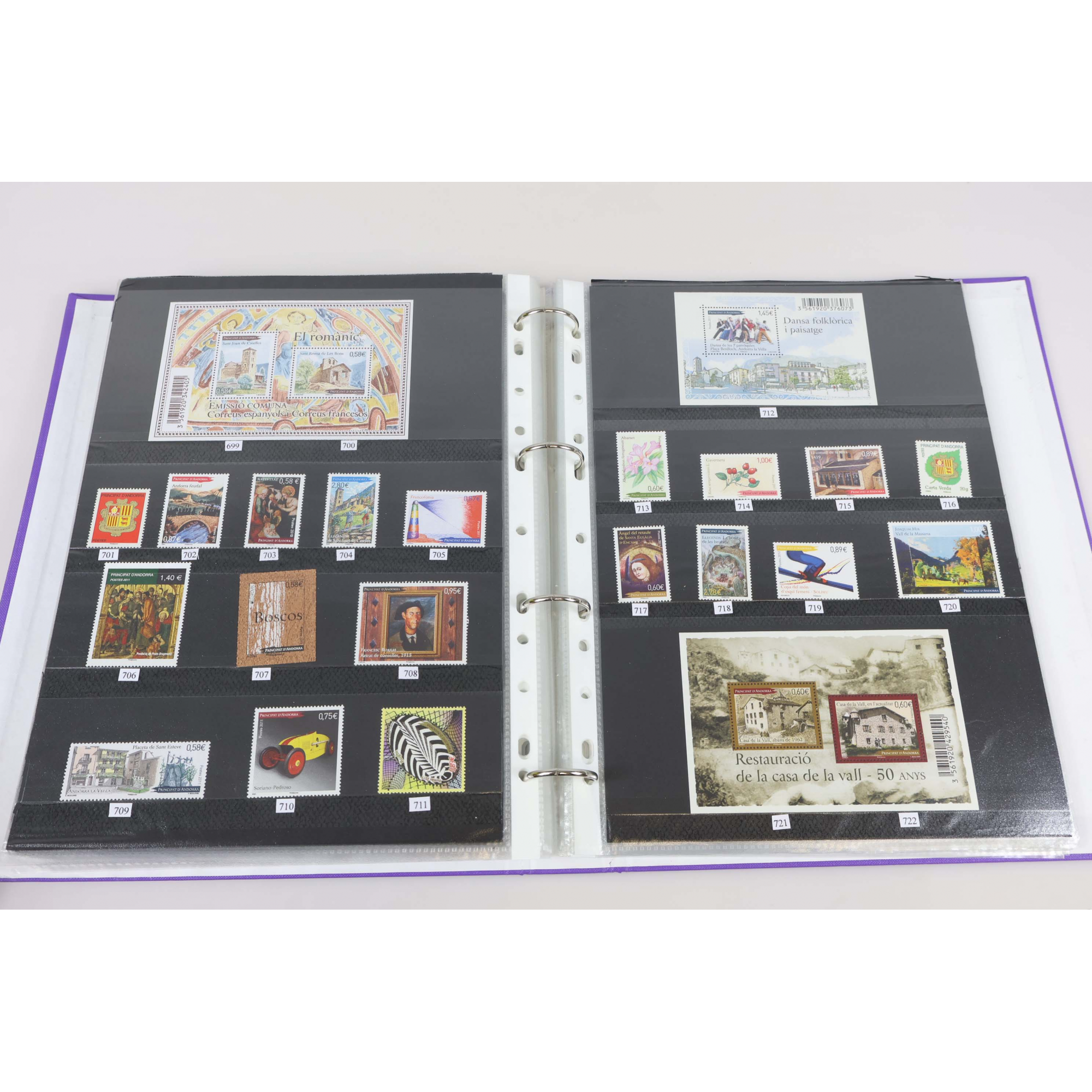 COLLECTION ANDORRE FRANCAIS ET ESPAGNOL JUSQU'À 2024 TIMBRES NEUFS** MODERNES