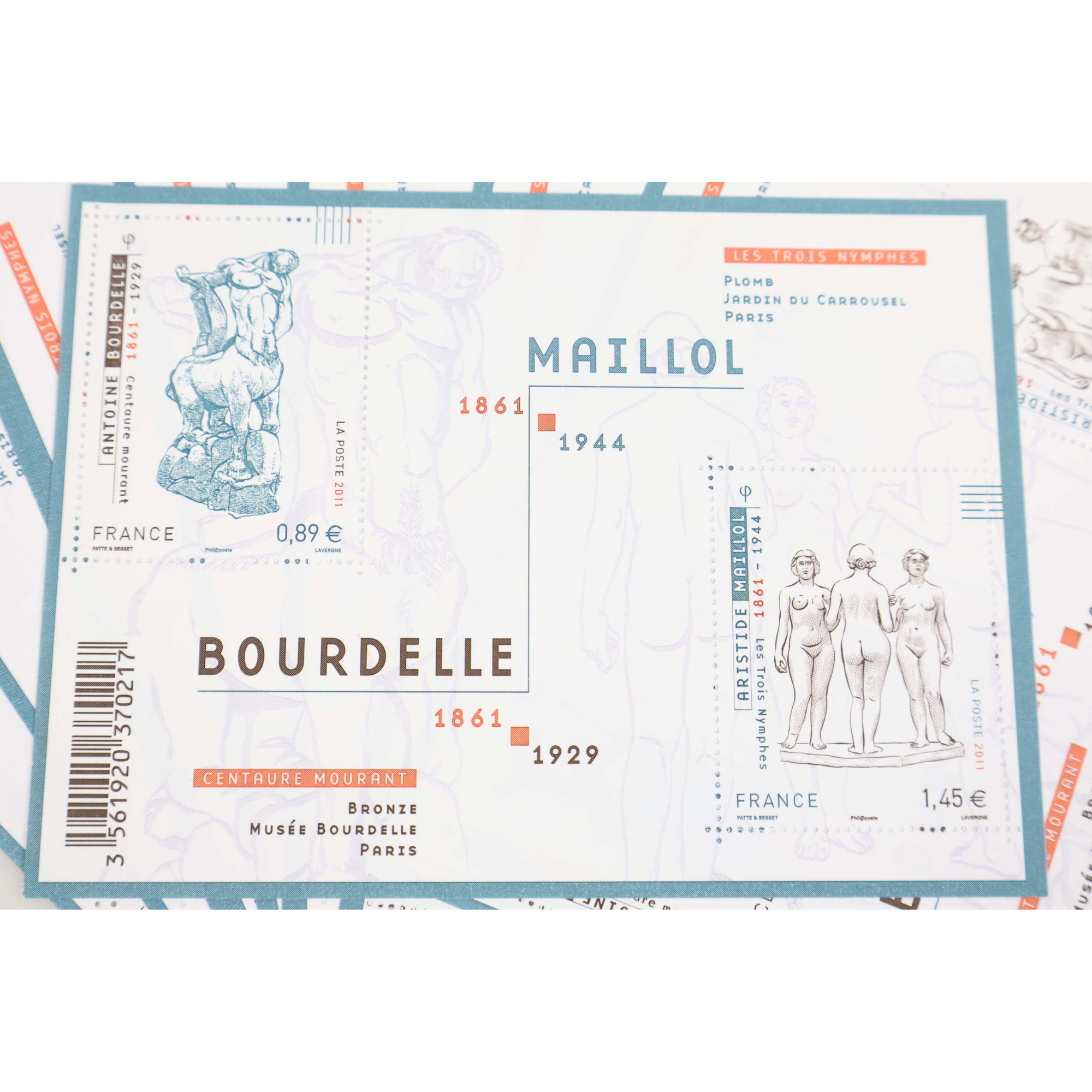 LOT DE 35 BLOCS N° F4626 BOURDELLE / MAILLOL, TIMBRES NEUFS** FACIALE 81.90€