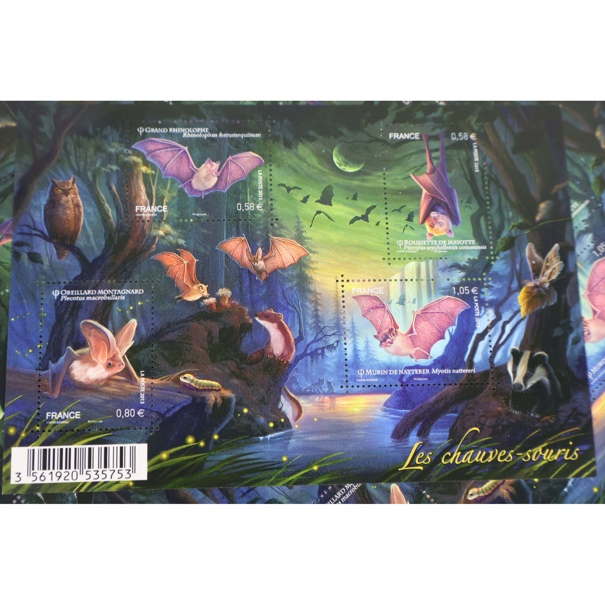 LOT DE 20 BLOCS N° F4739 LES CHAUVES SOURIS, TIMBRES NEUFS** FACIALE 60.20€