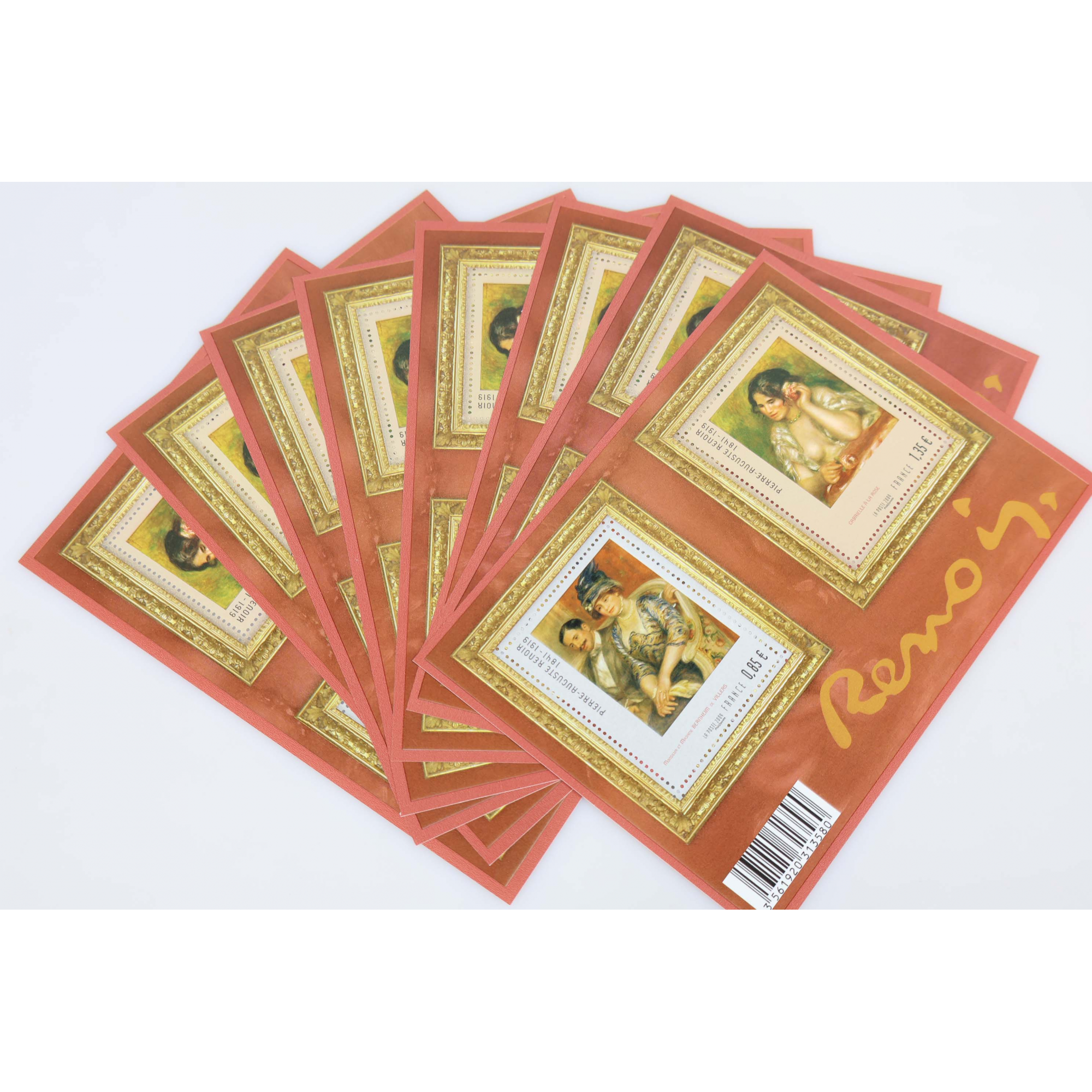 LOT DE 25 BLOCS N° F4406 TABLEAUX RENOIR, TIMBRES NEUFS** VALEUR FACIALE 55€