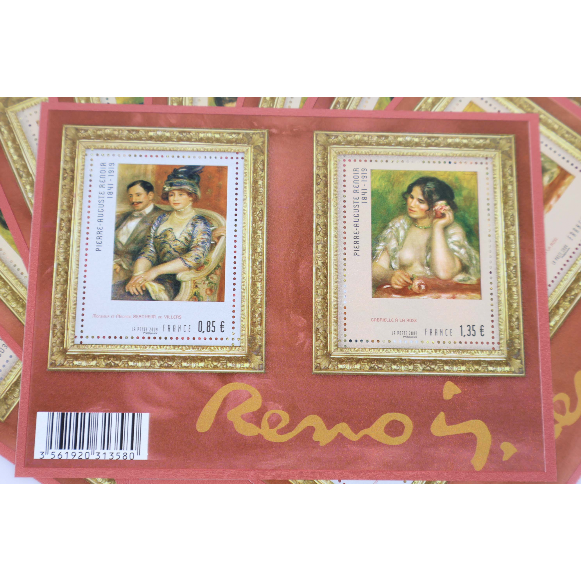 LOT DE 25 BLOCS N° F4406 TABLEAUX RENOIR, TIMBRES NEUFS** VALEUR FACIALE 55€