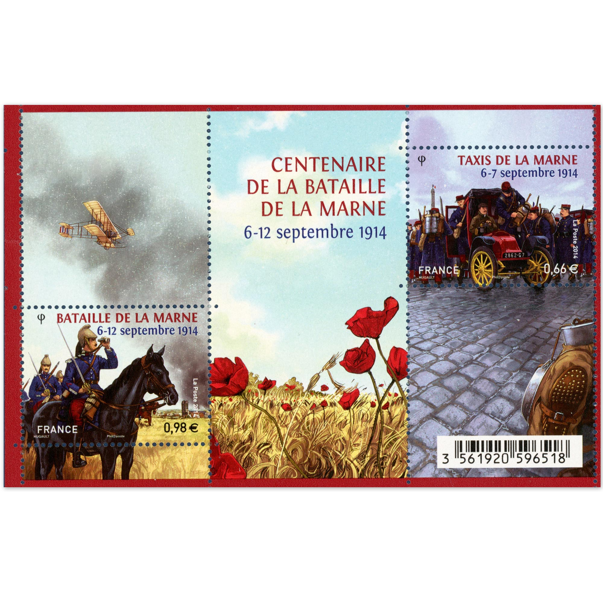 FEUILLET F4899 "CENTENAIRE BATAILLE DE LA MARNE" TIMBRES NEUFS** ANNÉE 2014 LUXE