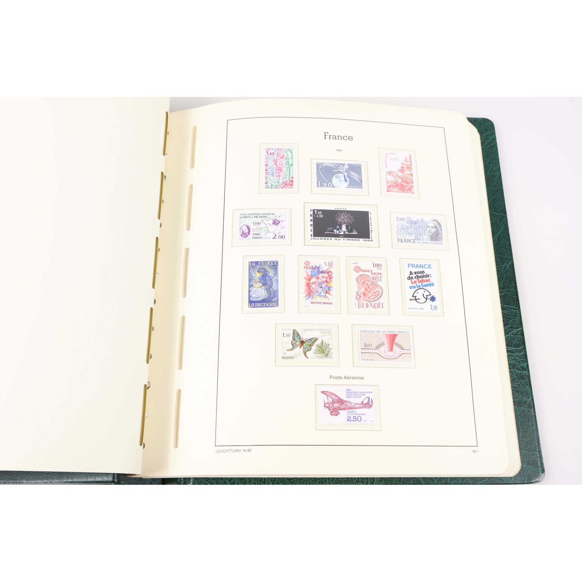 COLLECTION/LOT TIMBRES NEUFS** EN FRANCS 1980 À 1989 ALBUM LEUCHTTURM VF 1719ffr