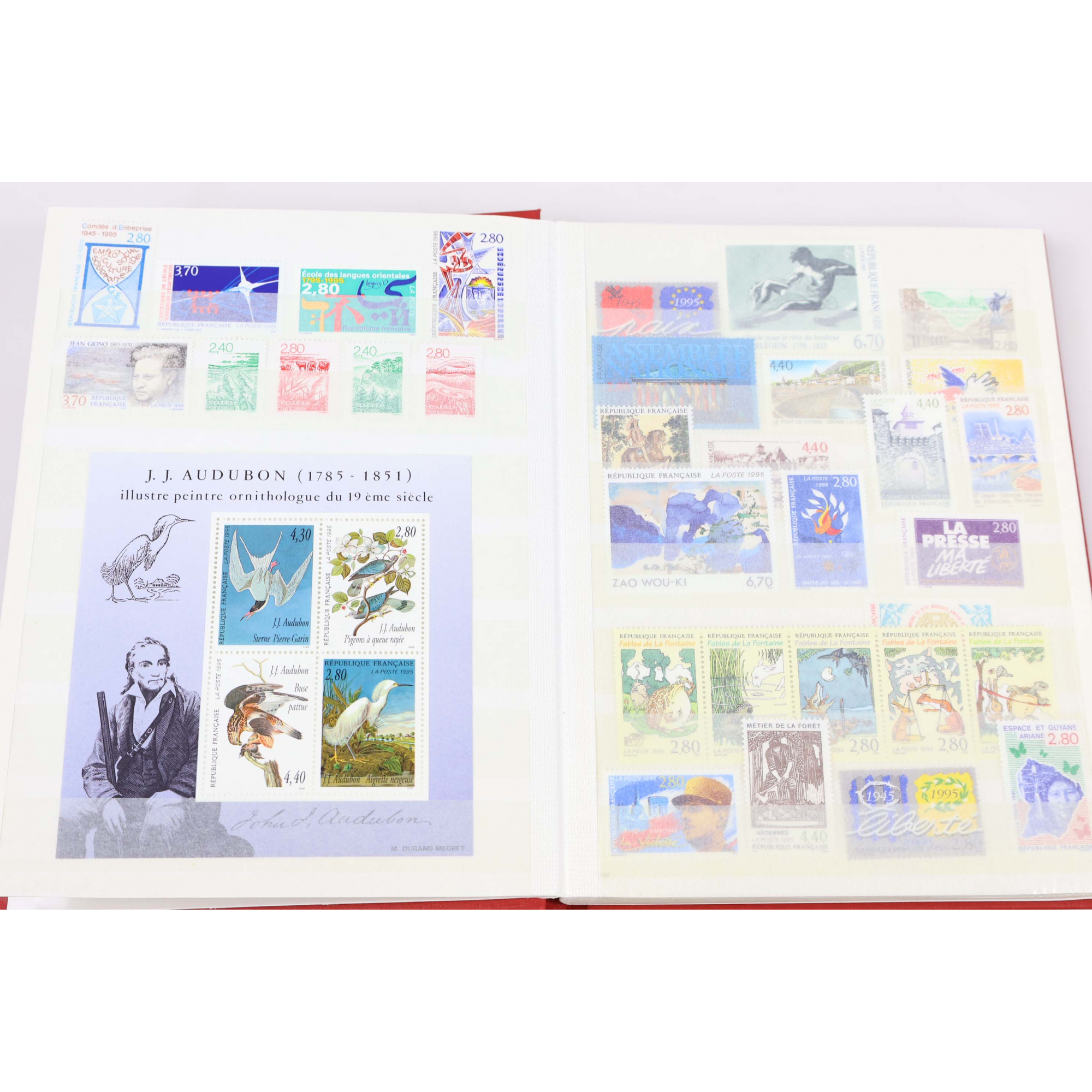 COLLECTION/LOT DE TIMBRES NEUFS** EN FRANCS 1995 À 1996 3 ALBUMS FACIALE 1215ffr