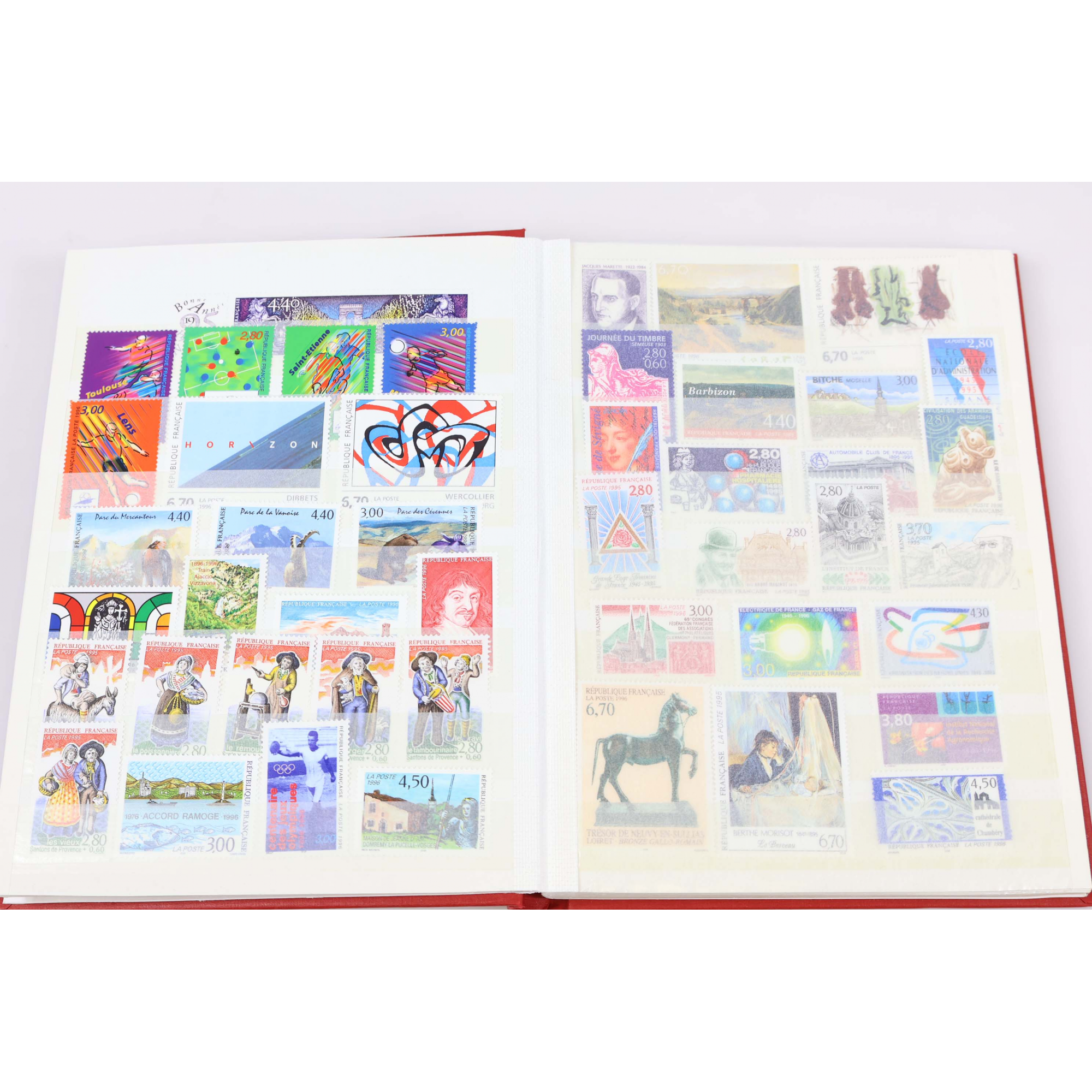 COLLECTION/LOT DE TIMBRES NEUFS** EN FRANCS 1995 À 1996 3 ALBUMS FACIALE 1215ffr