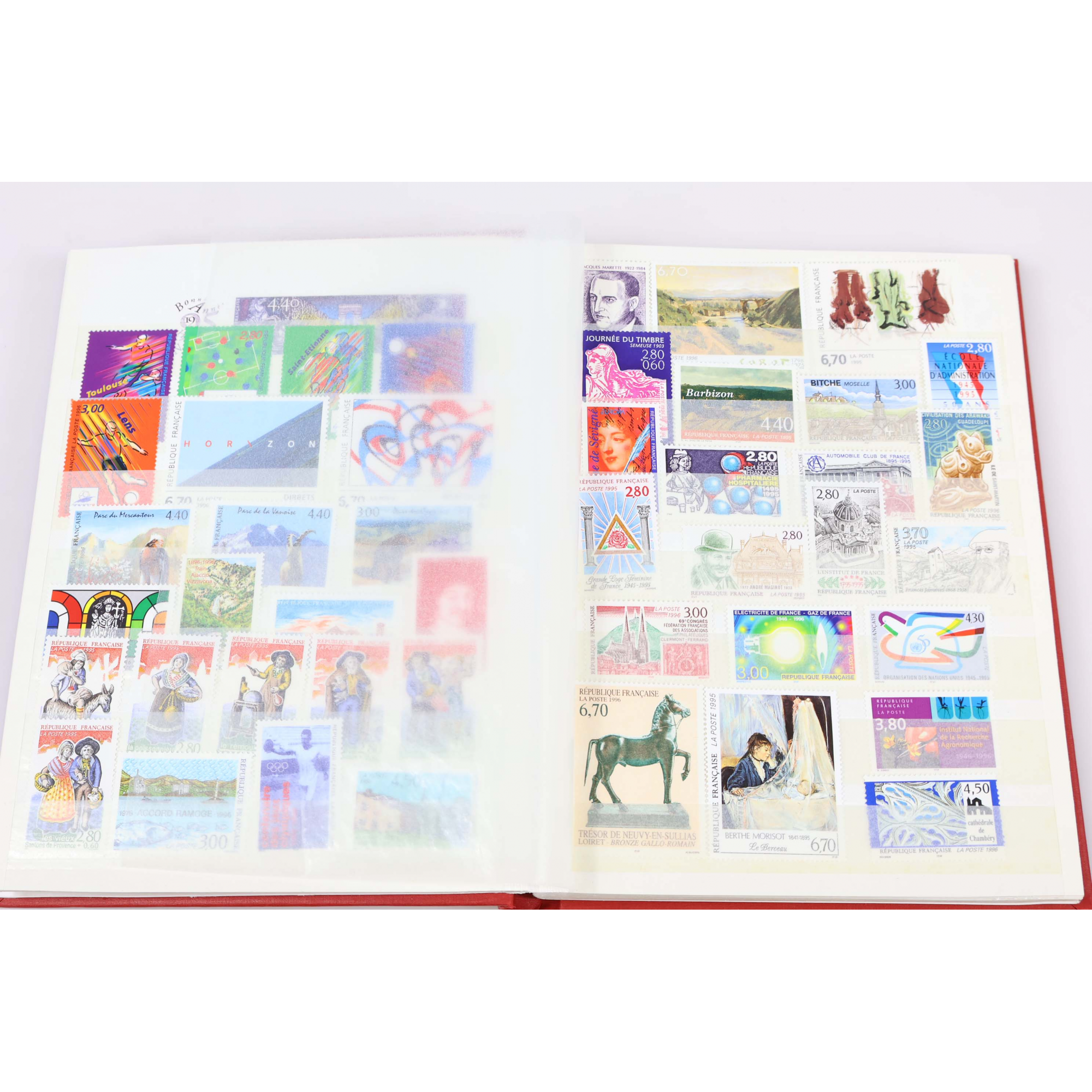 COLLECTION/LOT DE TIMBRES NEUFS** EN FRANCS 1995 À 1996 3 ALBUMS FACIALE 1215ffr