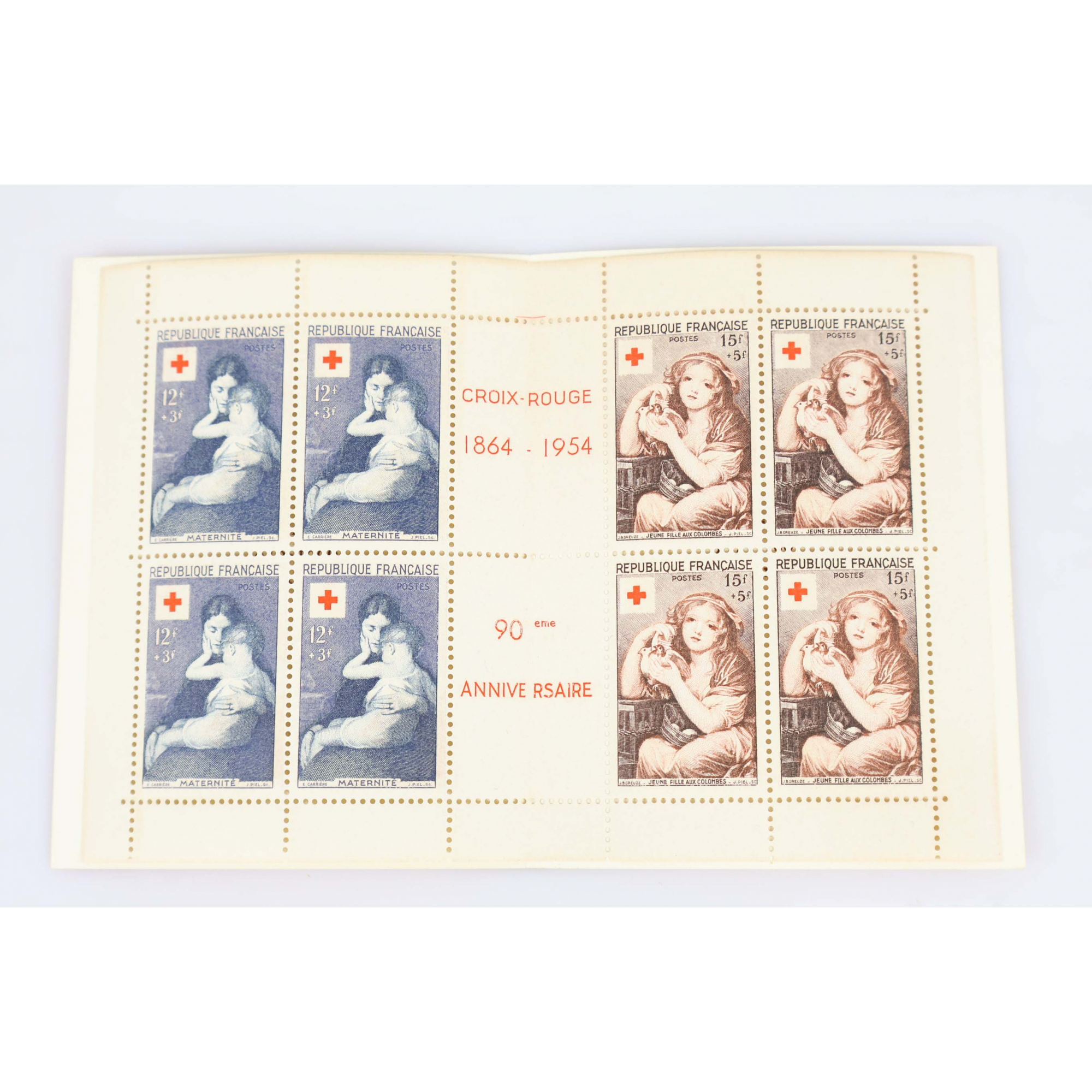 CARNET CROIX-ROUGE 1954 N°2003 TIMBRES NEUFS** DE FRANCE COTE 180€ BELLE QUALITÉ