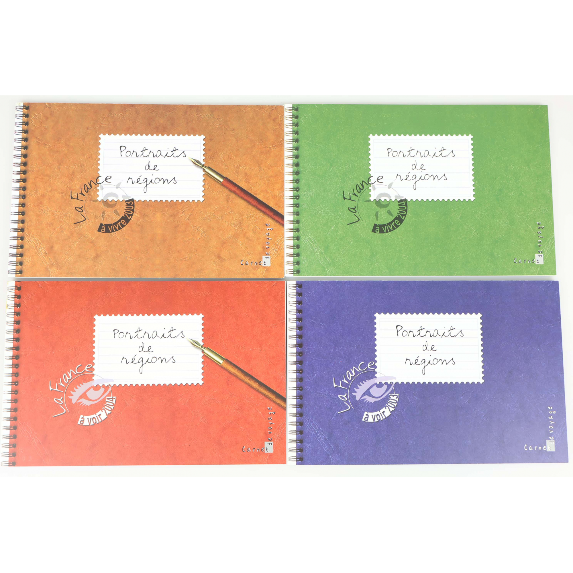 4 CARNETS PORTRAITS DE REGIONS "LA FRANCE A VIVRE/A VOIR 2003-2004" COLLECTORS