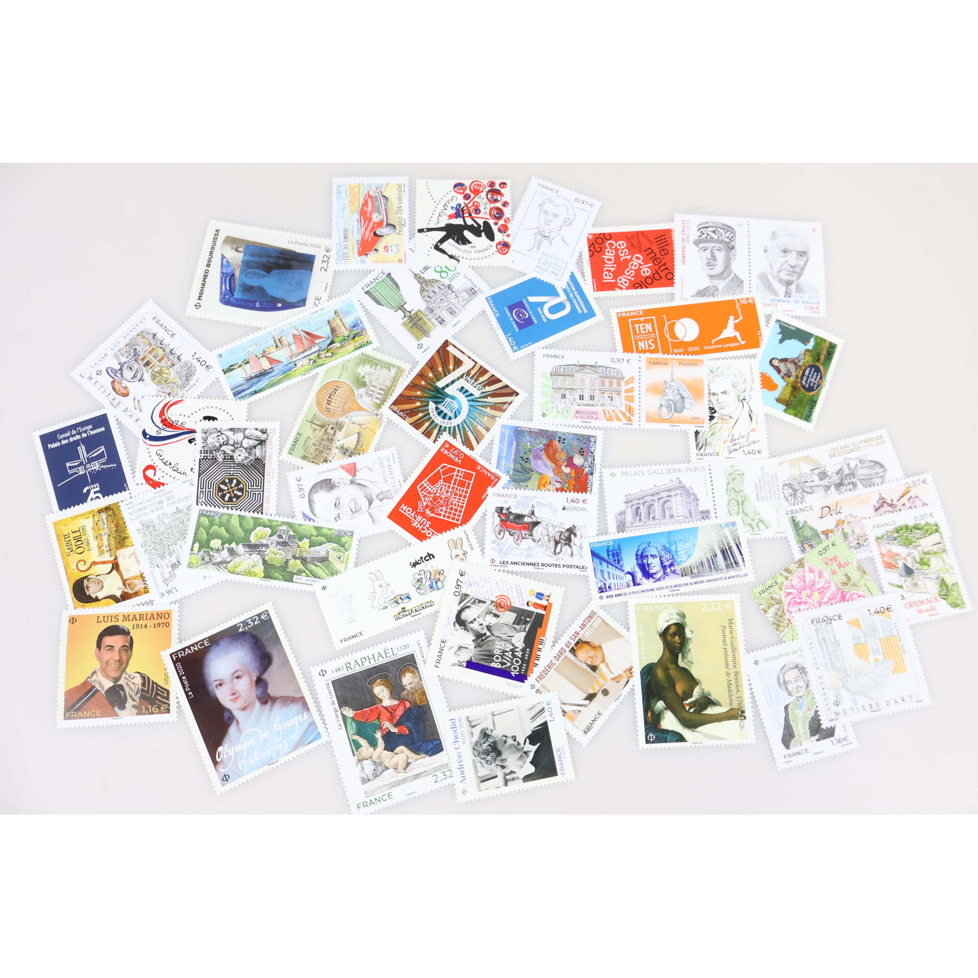 COLLECTION DE TIMBRES-POSTE DE 2020 A 2022 TRIÉS PAR ANNÉES TIMBRES NEUFS**