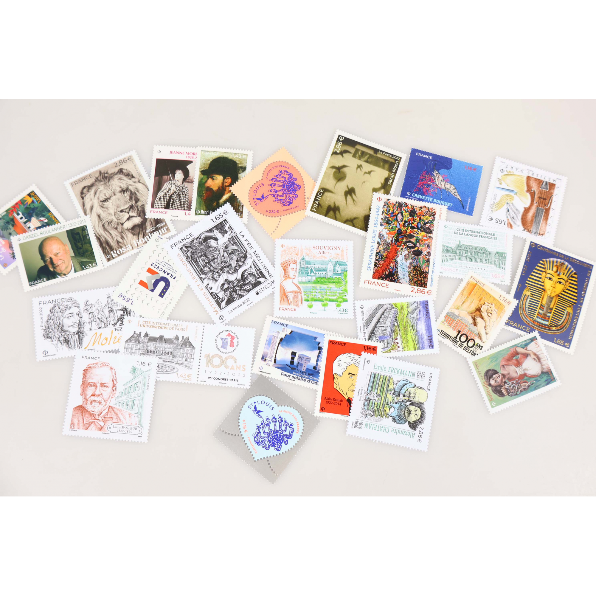 COLLECTION DE TIMBRES-POSTE DE 2020 A 2022 TRIÉS PAR ANNÉES TIMBRES NEUFS**
