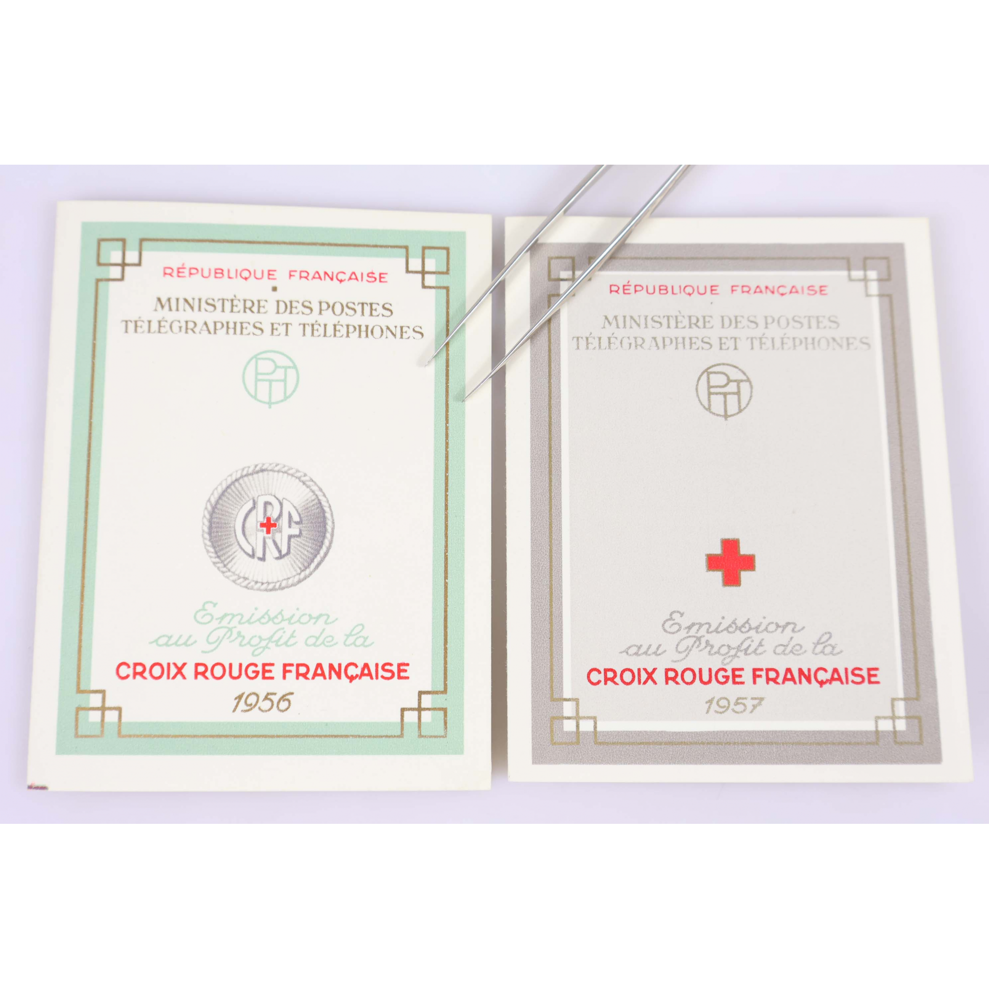 COLLECTION COMPLÈTE DE CARNETS CROIX-ROUGE DE 1956 A 1962 TIMBRES NEUFS** DE FR