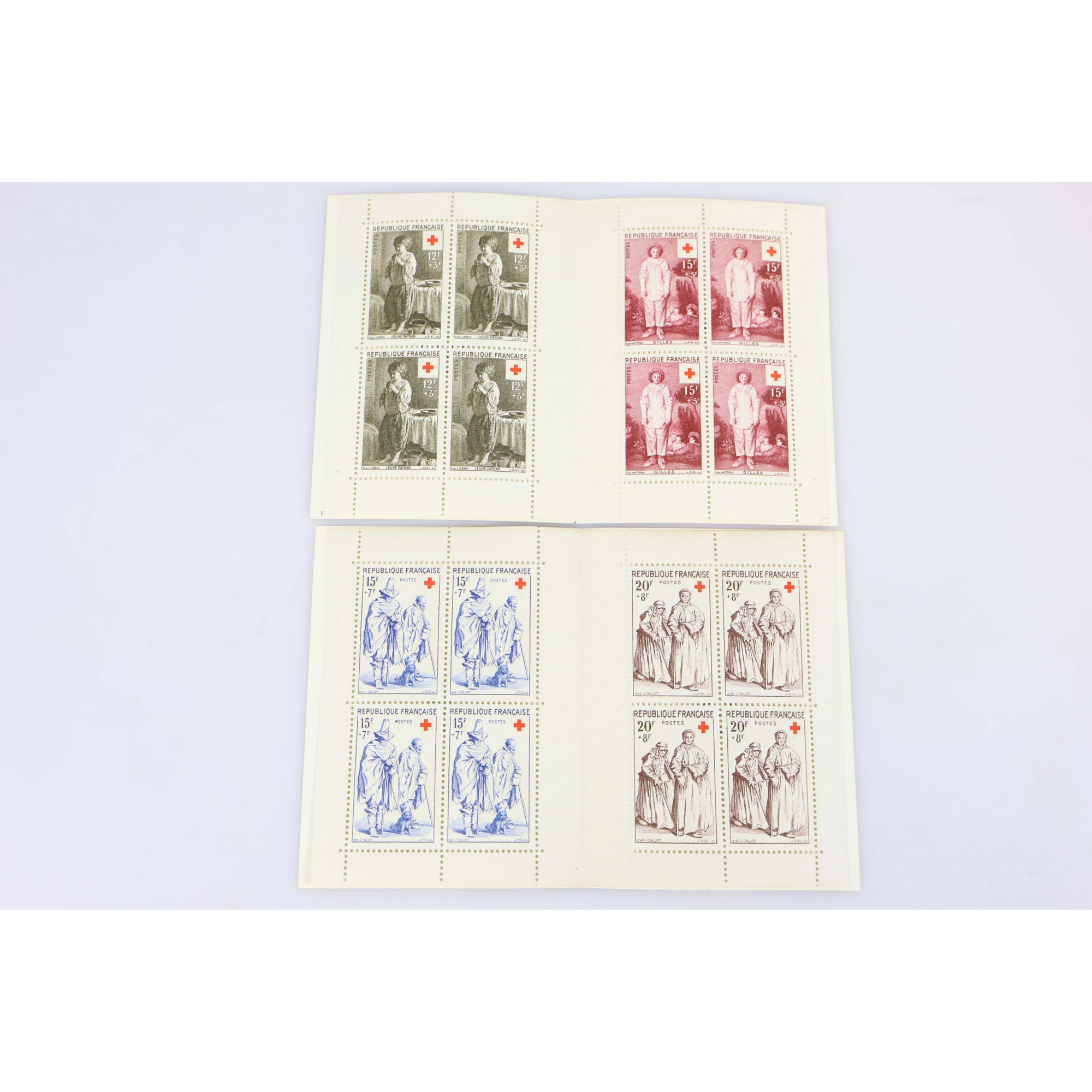 COLLECTION COMPLÈTE DE CARNETS CROIX-ROUGE DE 1956 A 1962 TIMBRES NEUFS** DE FR