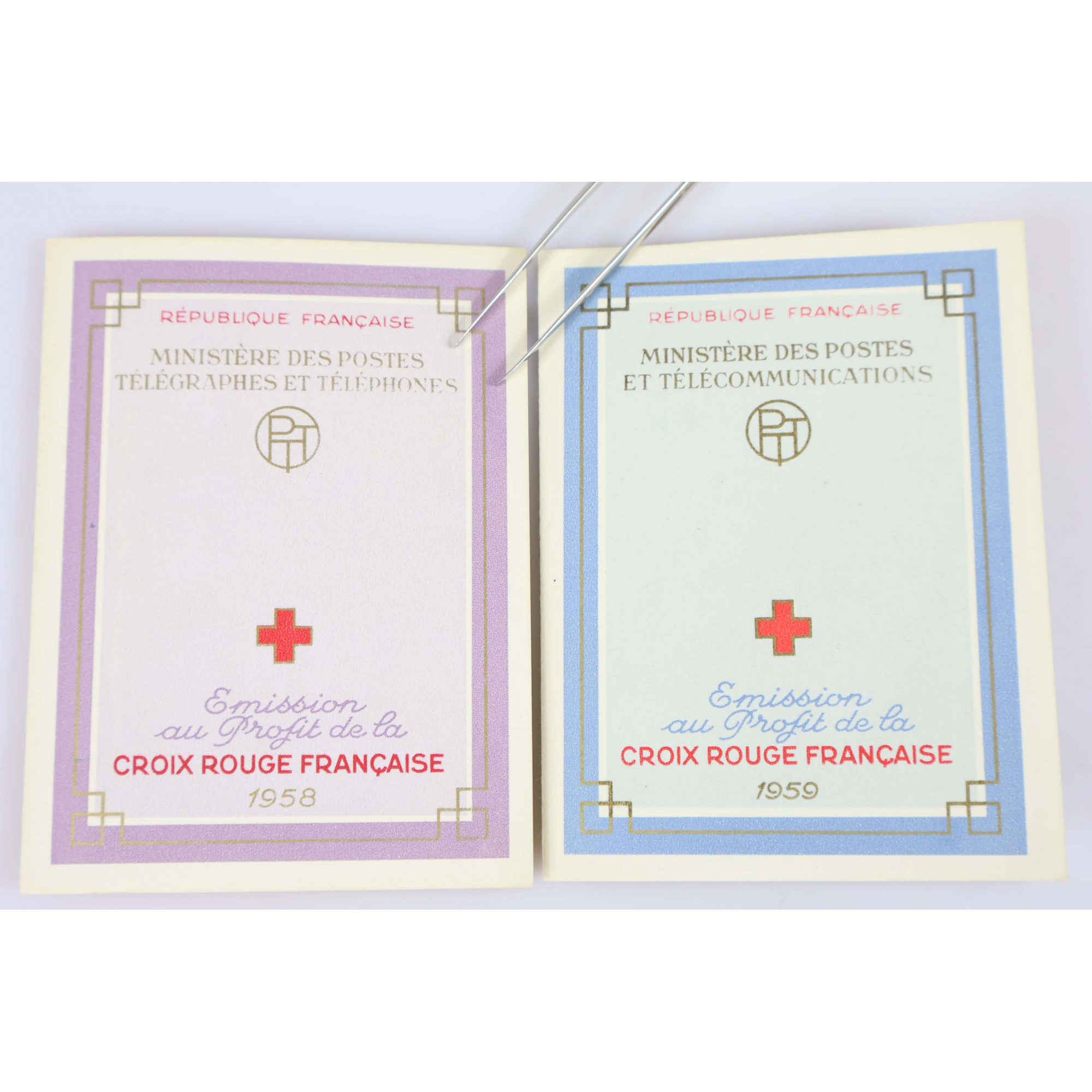 COLLECTION COMPLÈTE DE CARNETS CROIX-ROUGE DE 1956 A 1962 TIMBRES NEUFS** DE FR