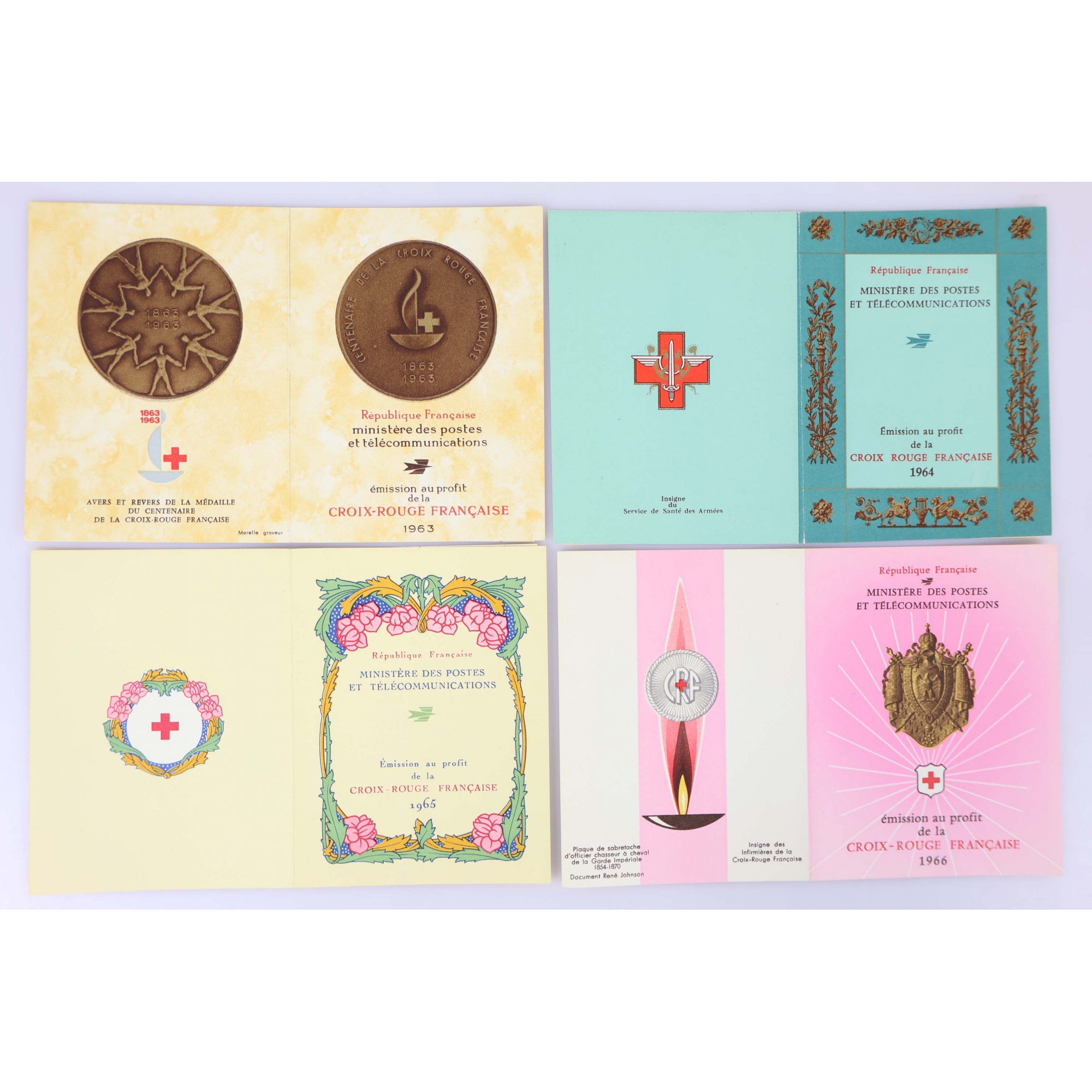 COLLECTION COMPLÈTE DE CARNETS CROIX-ROUGE DE 1963 A 1982 TIMBRES NEUFS** DE FR