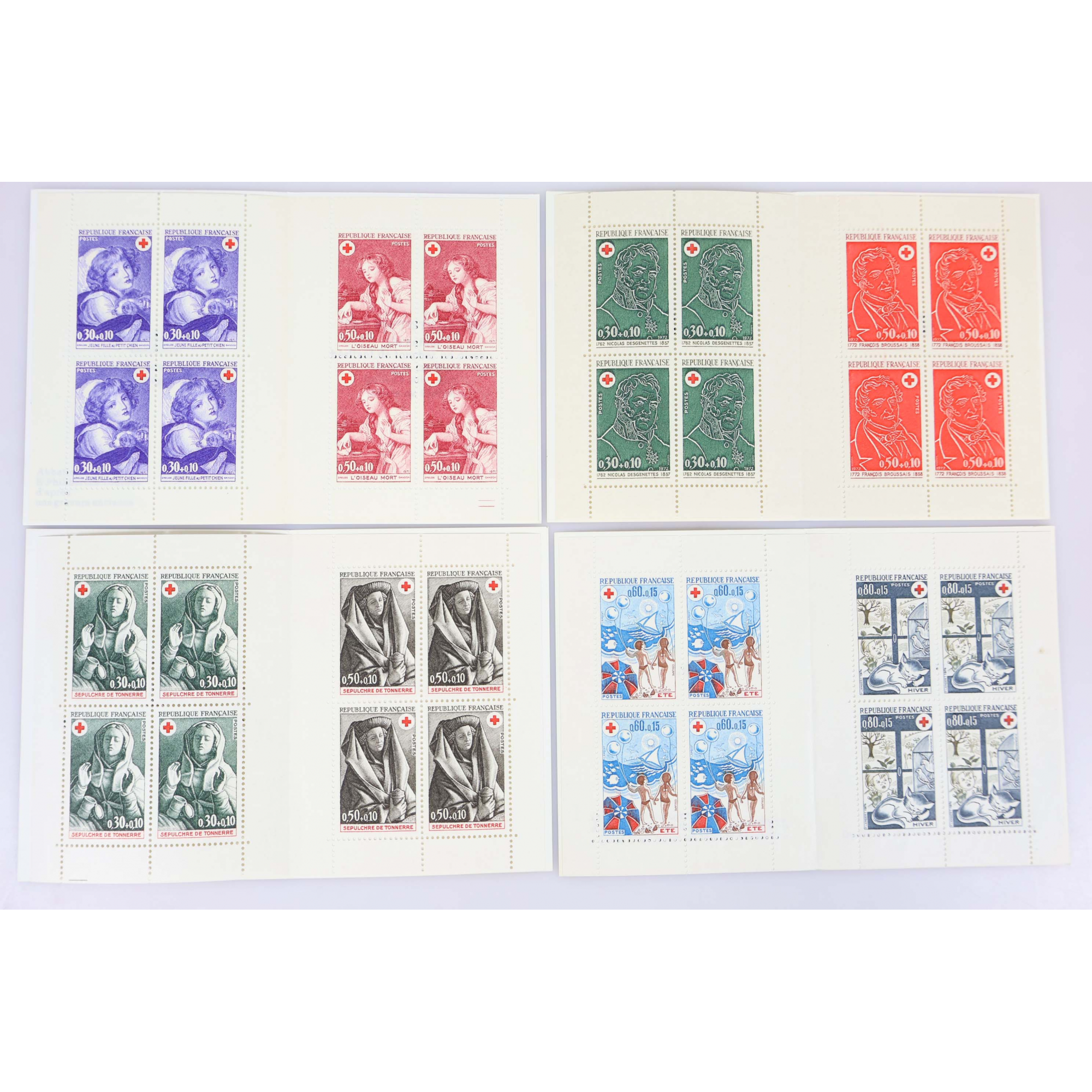COLLECTION COMPLÈTE DE CARNETS CROIX-ROUGE DE 1963 A 1982 TIMBRES NEUFS** DE FR