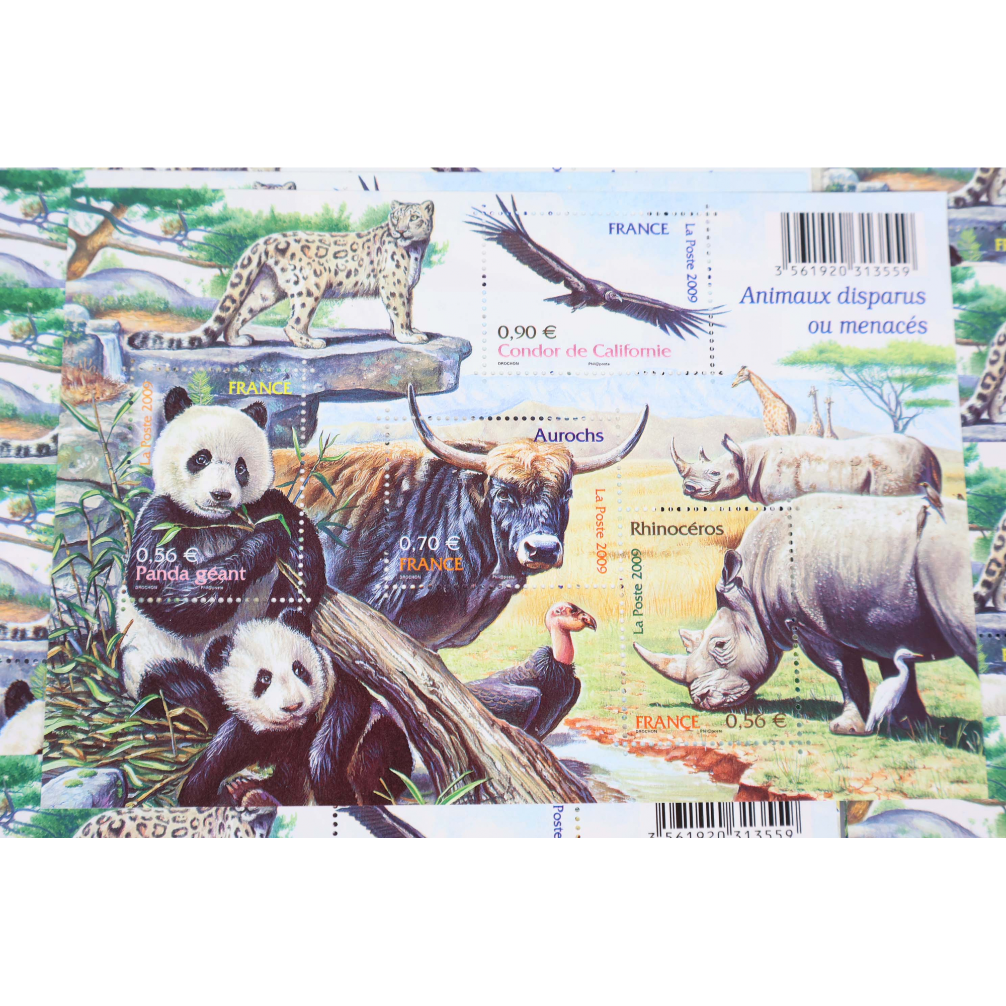 LOT DE 30 BLOCS N° 128 SÉRIE NATURE - ANIMAUX DISPARUS, TIMBRES NEUFS** VF 81.6€
