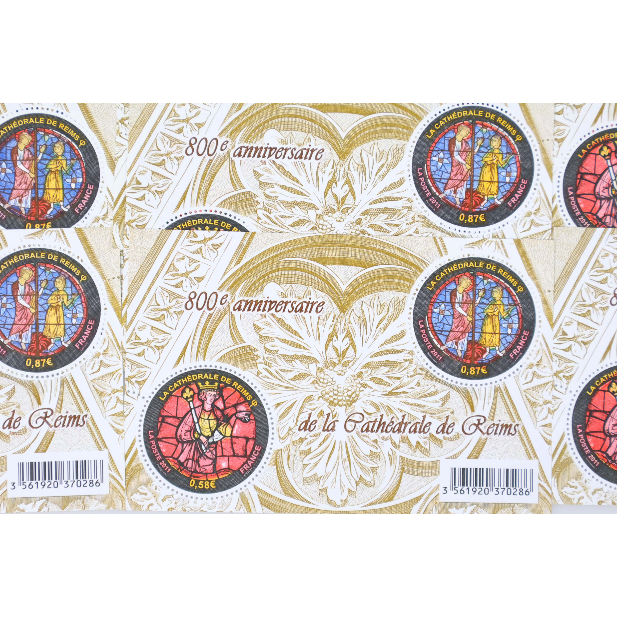 LOT DE 35 BLOCS N° F4549 CATHÉDRALE DE REIMS, TIMBRES NEUFS** FACIALE 50.75€