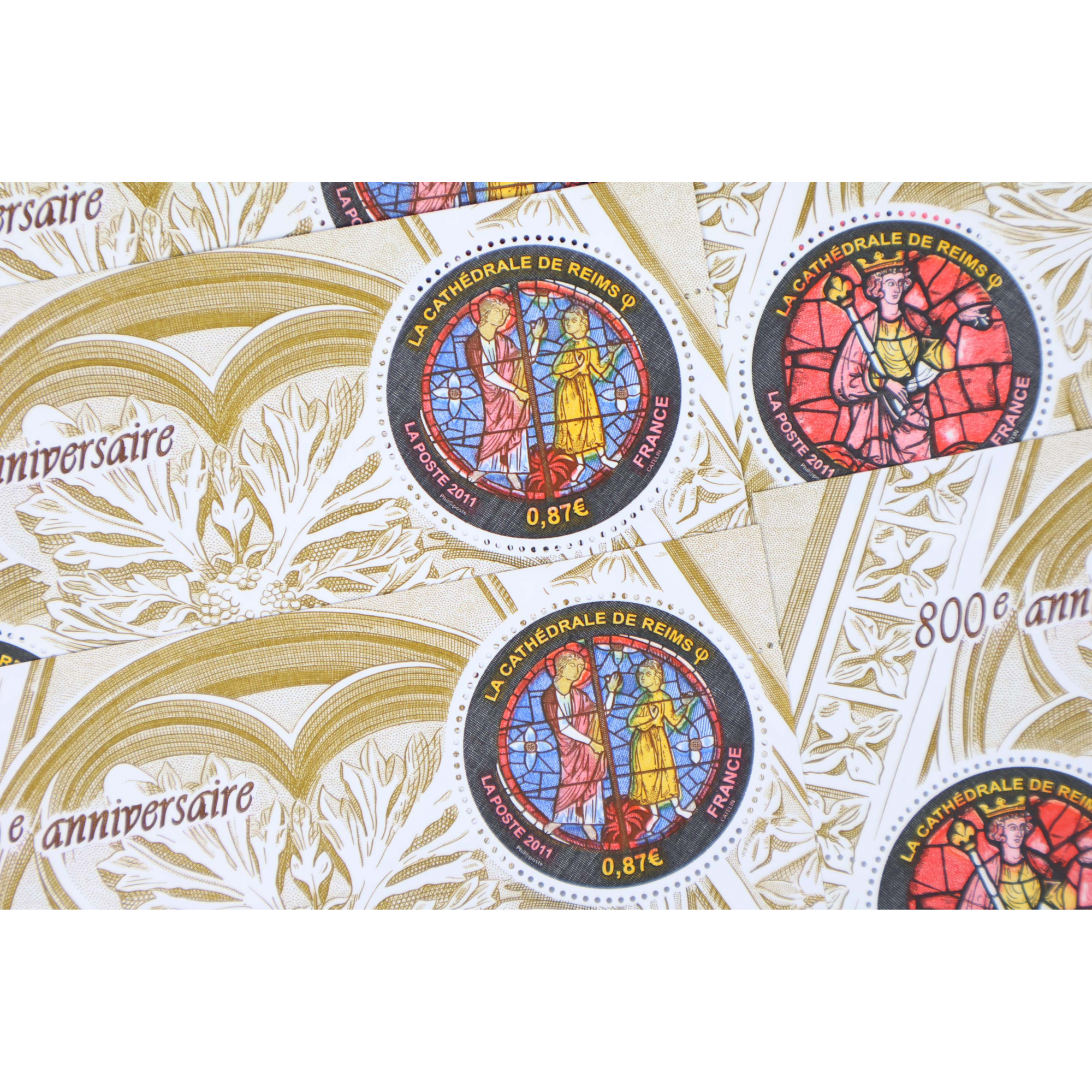 LOT DE 35 BLOCS N° F4549 CATHÉDRALE DE REIMS, TIMBRES NEUFS** FACIALE 50.75€