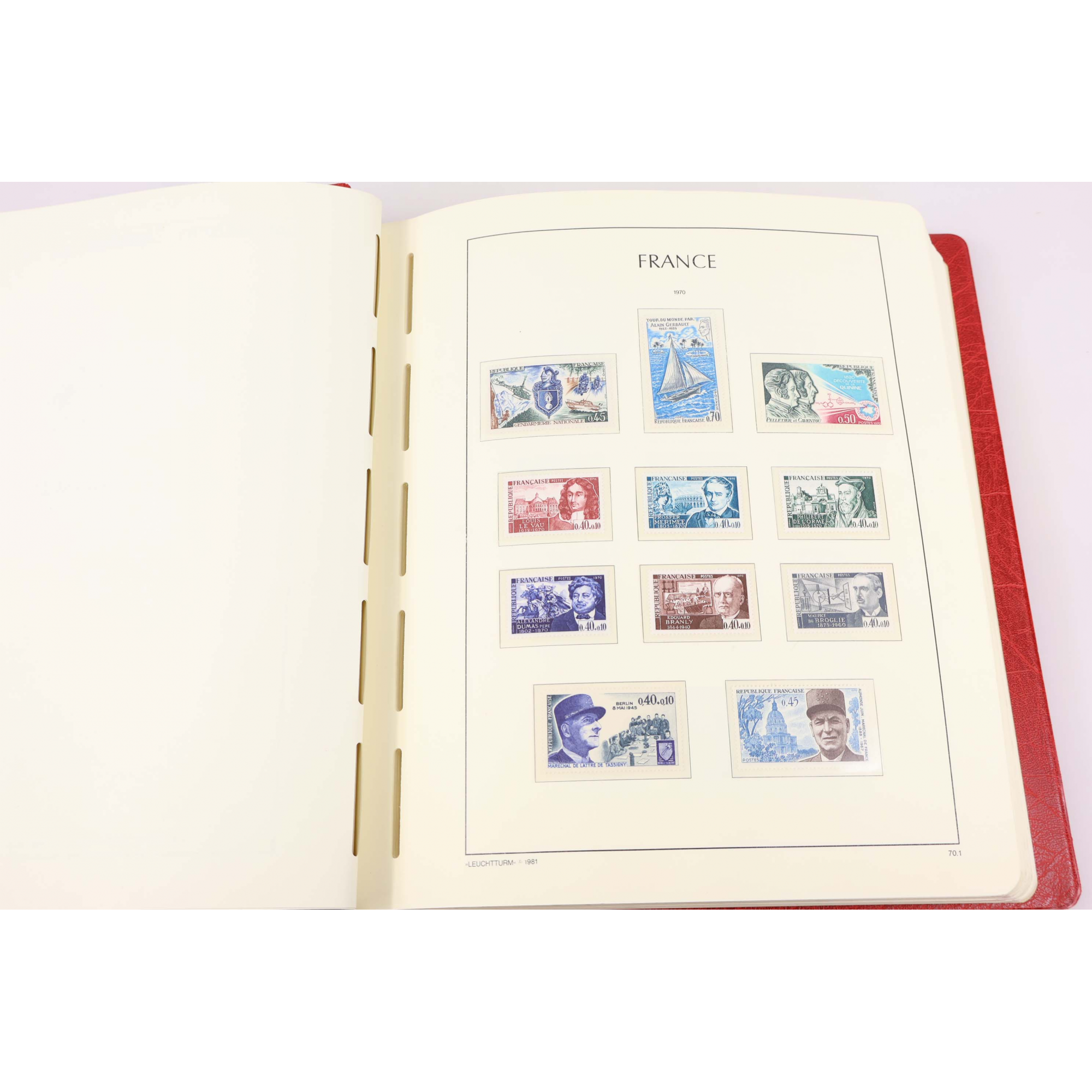 COLLECTION/LOT TIMBRES NEUFS** EN FRANCS 1970 À 1989 ALBUM LEUCHTTURM VF 2324ffr