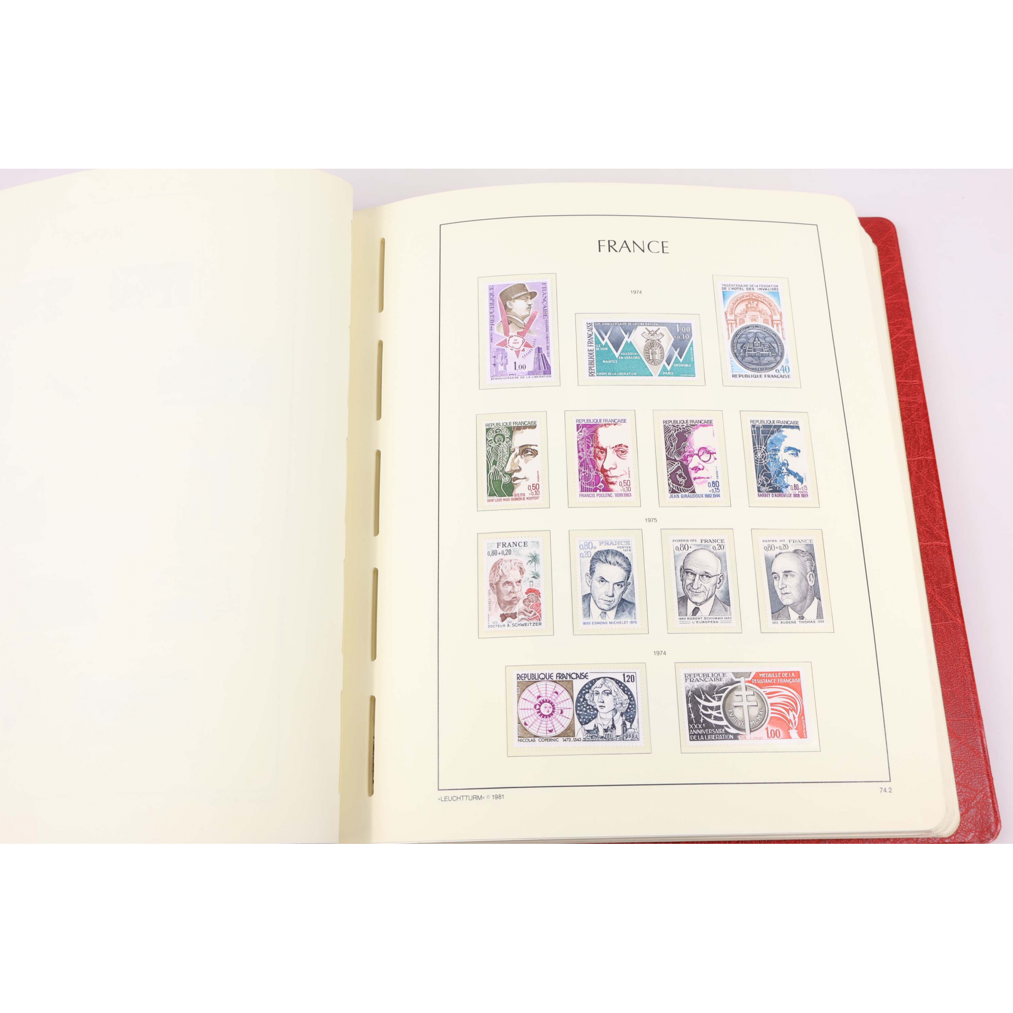 COLLECTION/LOT TIMBRES NEUFS** EN FRANCS 1970 À 1989 ALBUM LEUCHTTURM VF 2324ffr