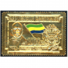 TIMBRE DU GABON EN OR MORT DU PRÉSIDENT LÉON MBA, TIMBRE EN OR NEUF** ANNÉE 1968