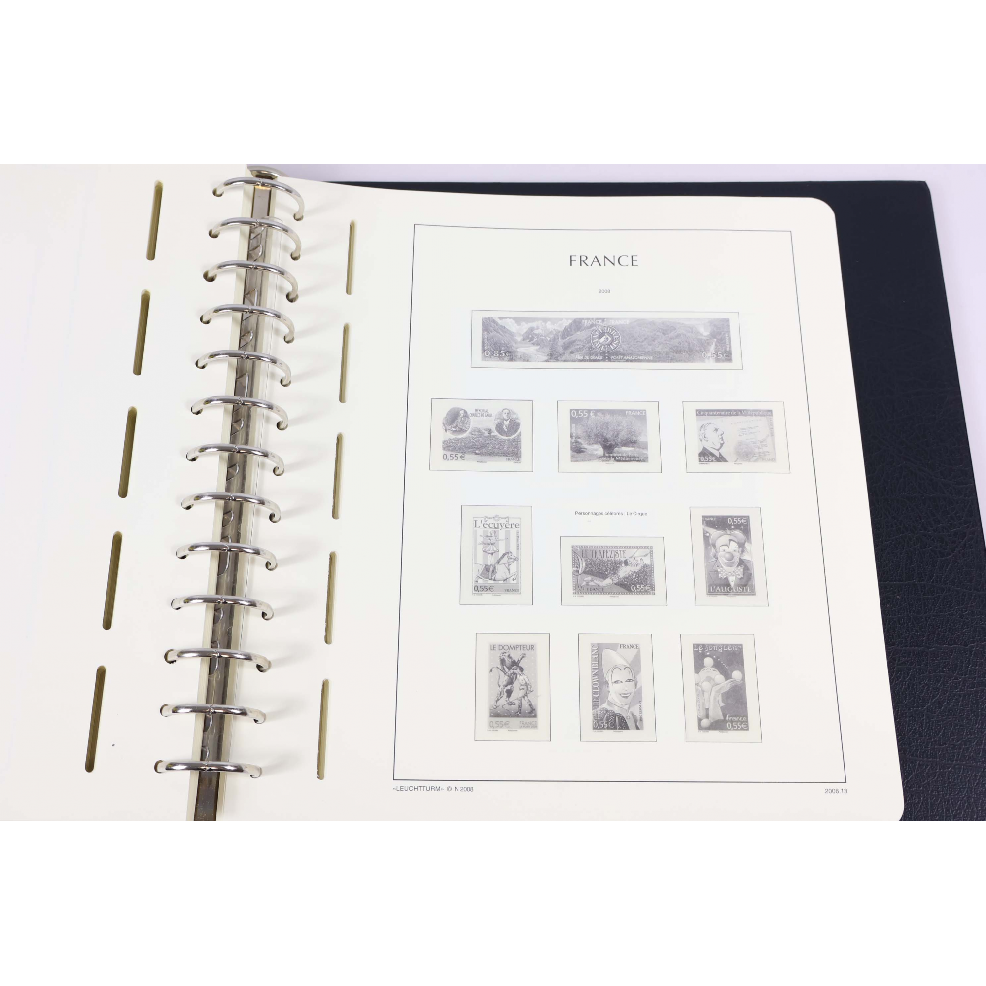 ALBUM LEUCHTTURM POUR RANGER UNE COLLECTION DE TIMBRES DE FRANCE DE 2007 À 2008