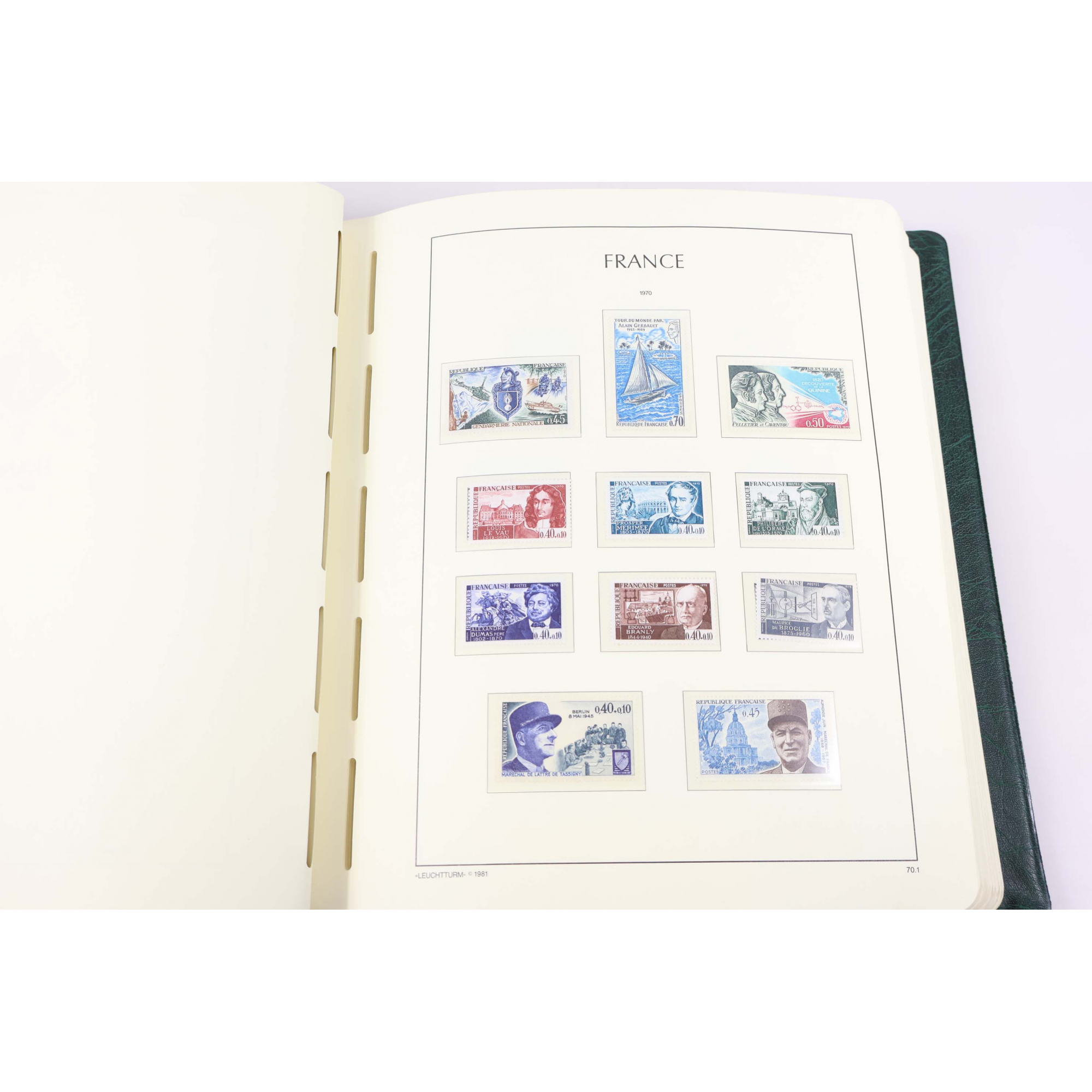 COLLECTION/LOT TIMBRES NEUFS** EN FRANCS 1970 À 1989 ALBUM LEUCHTTURM VF 2333ffr