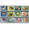 CHINE SÉRIE COMPLÈTE N° 1292 À 1303 TIMBRES NEUFS** CYPRINS DORÉS ANNÉE 1960