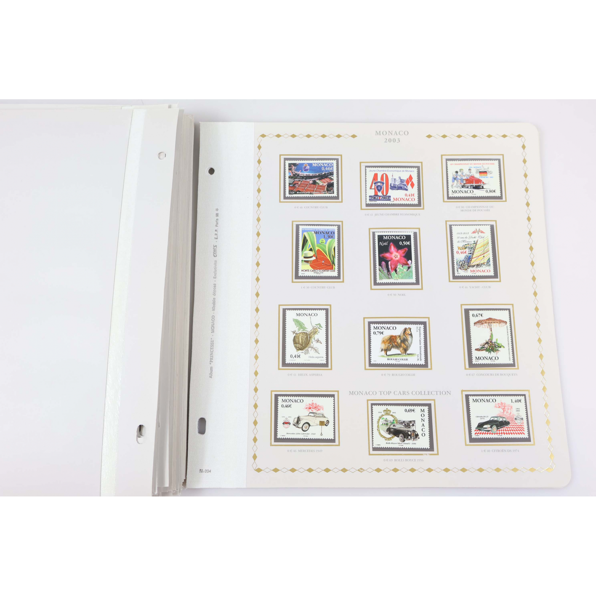 COLLECTION DE MONACO DE 1995 À 2003 TIMBRES NEUFS** SUR FEUILLES CÉRÈS PRINCESSE