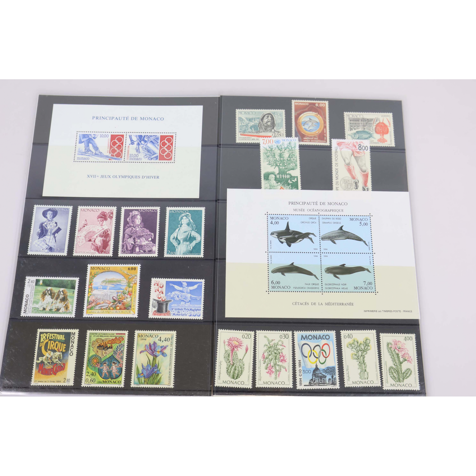 MONACO, LOT DE TIMBRES-POSTE EN FRANCS NEUFS, VALEUR FACIALE 3388ffr SOIT 516€