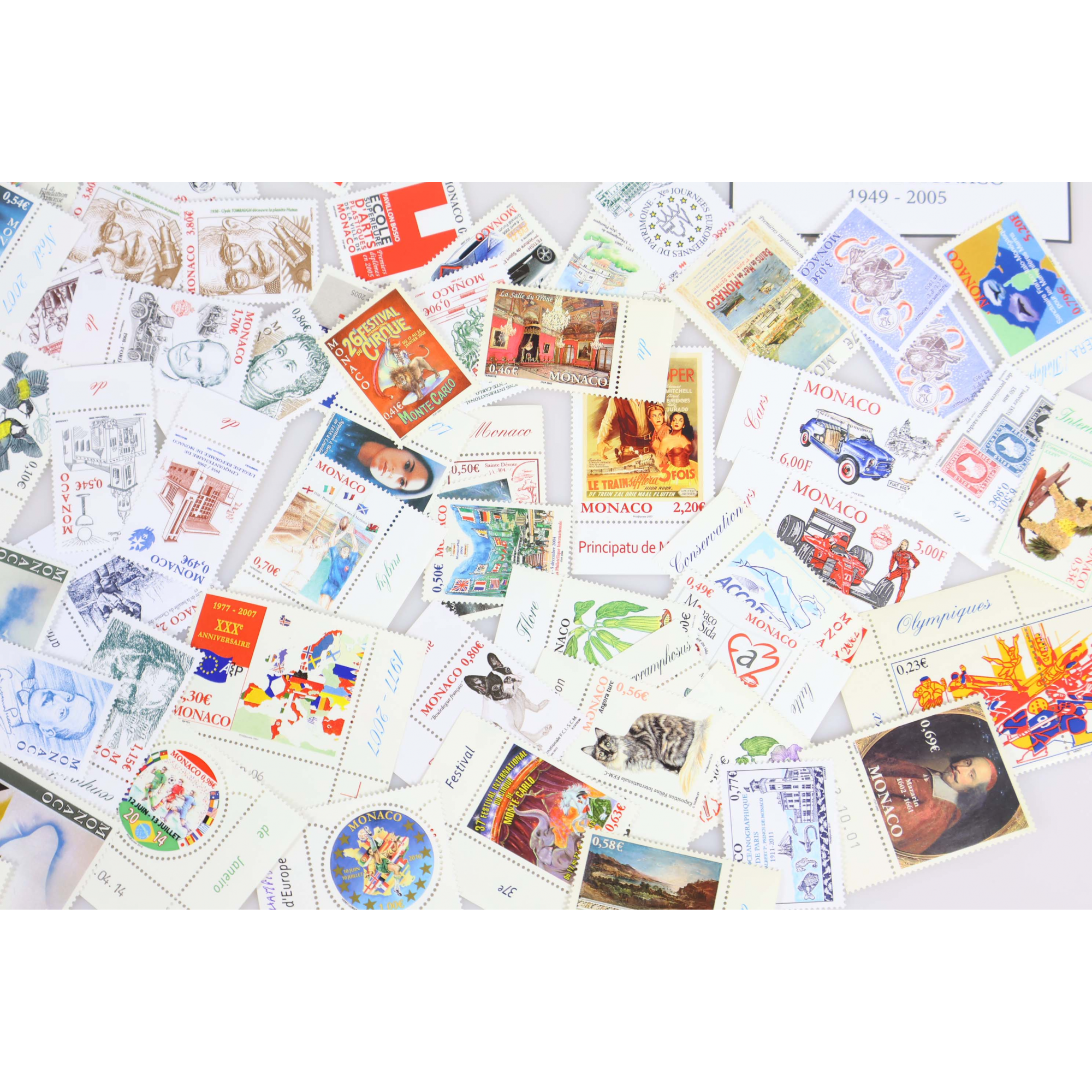 MONACO, LOT DE TIMBRES/BLOCS/CARNETS EN EUROS NEUFS**, VALEUR FACIALE 213.33€