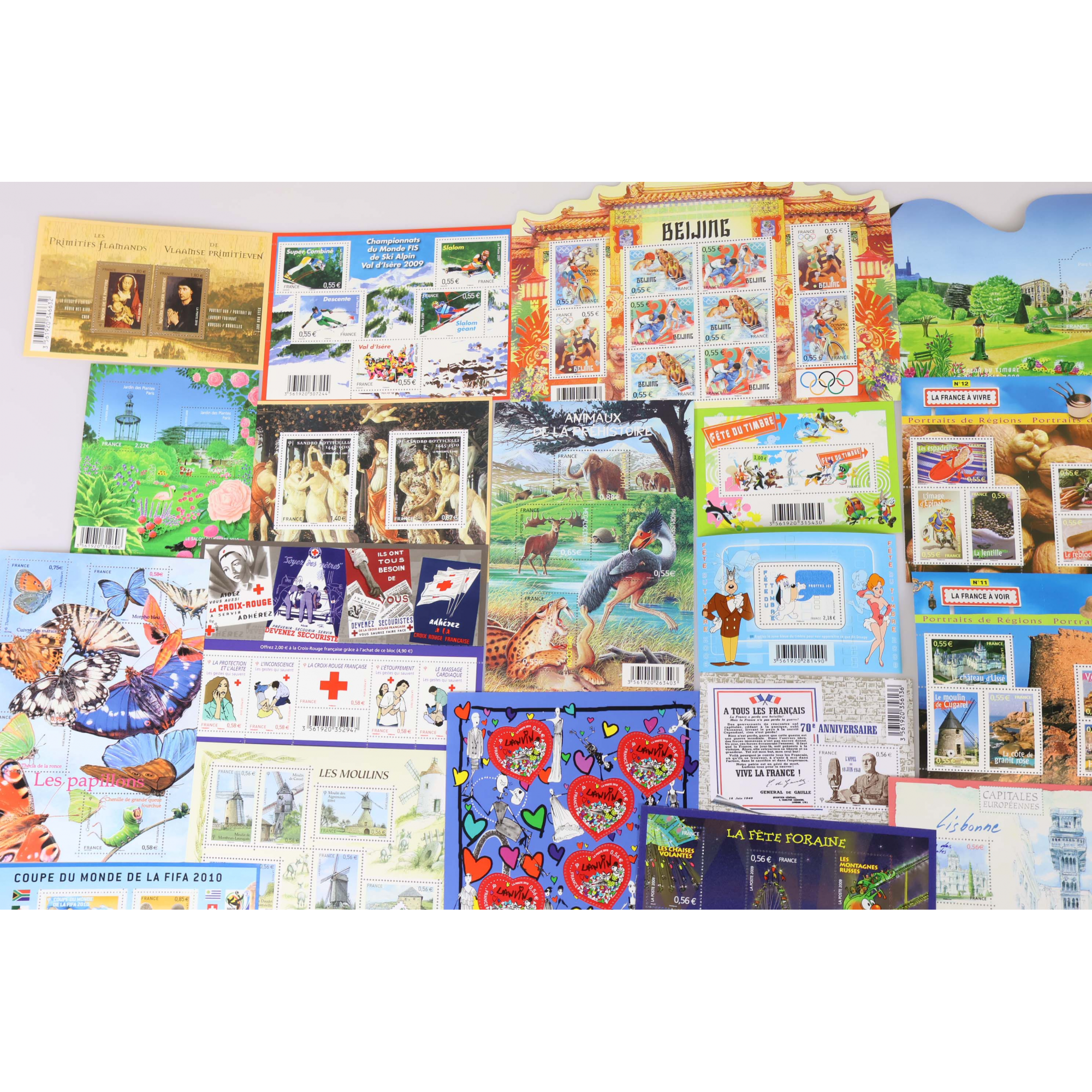 LOT DE TIMBRES ET BLOCS-FEUILLETS FRANCE POUR AFFRANCHIR/COLLECTION FACIALE 220€