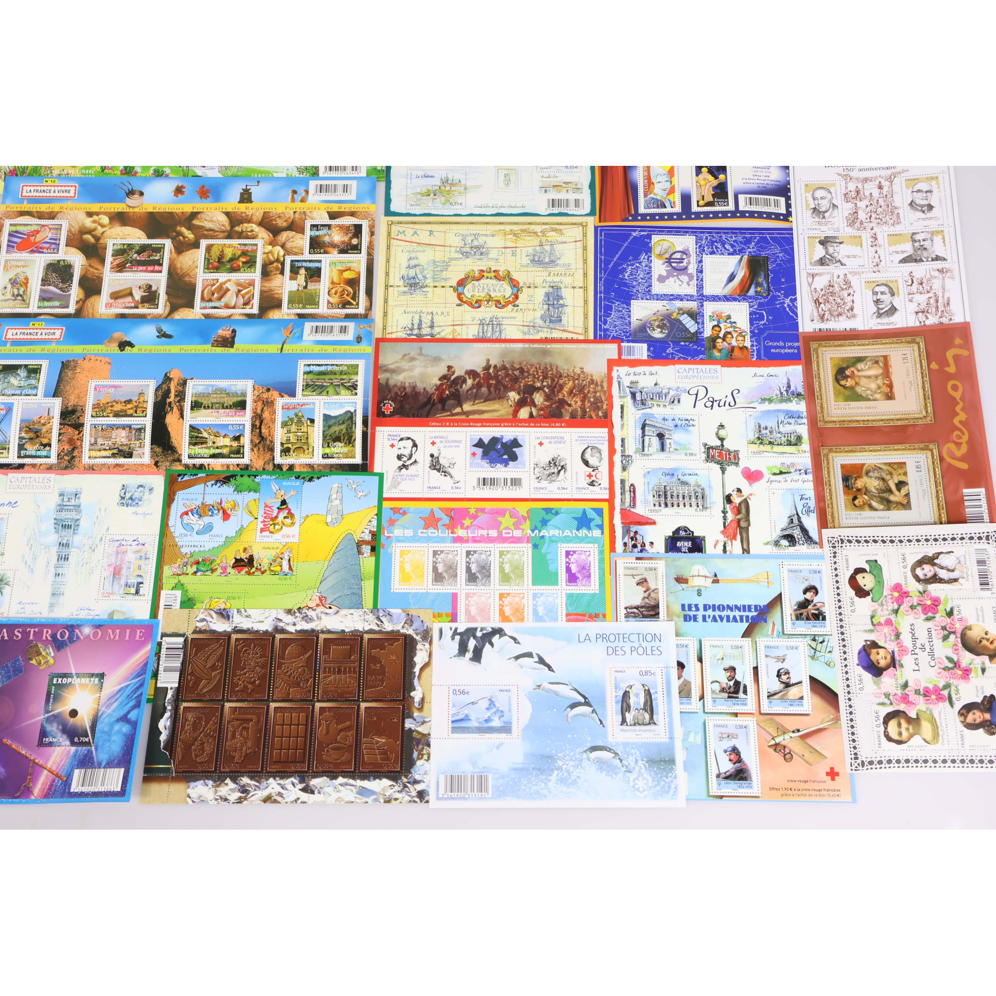 LOT DE TIMBRES ET BLOCS-FEUILLETS FRANCE POUR AFFRANCHIR/COLLECTION FACIALE 220€