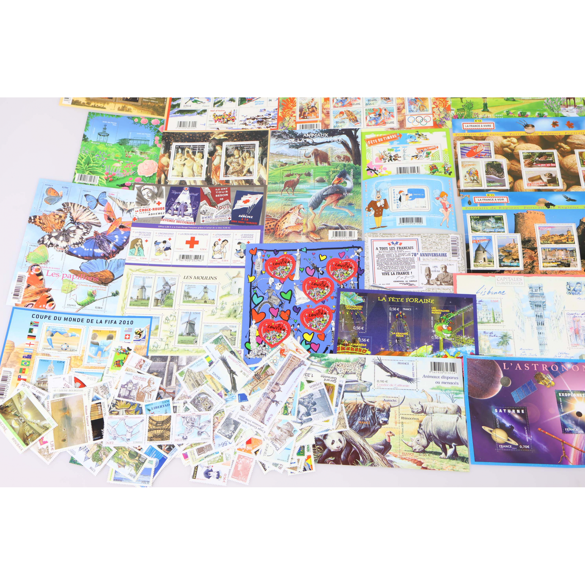 LOT DE TIMBRES ET BLOCS-FEUILLETS FRANCE POUR AFFRANCHIR/COLLECTION FACIALE 220€