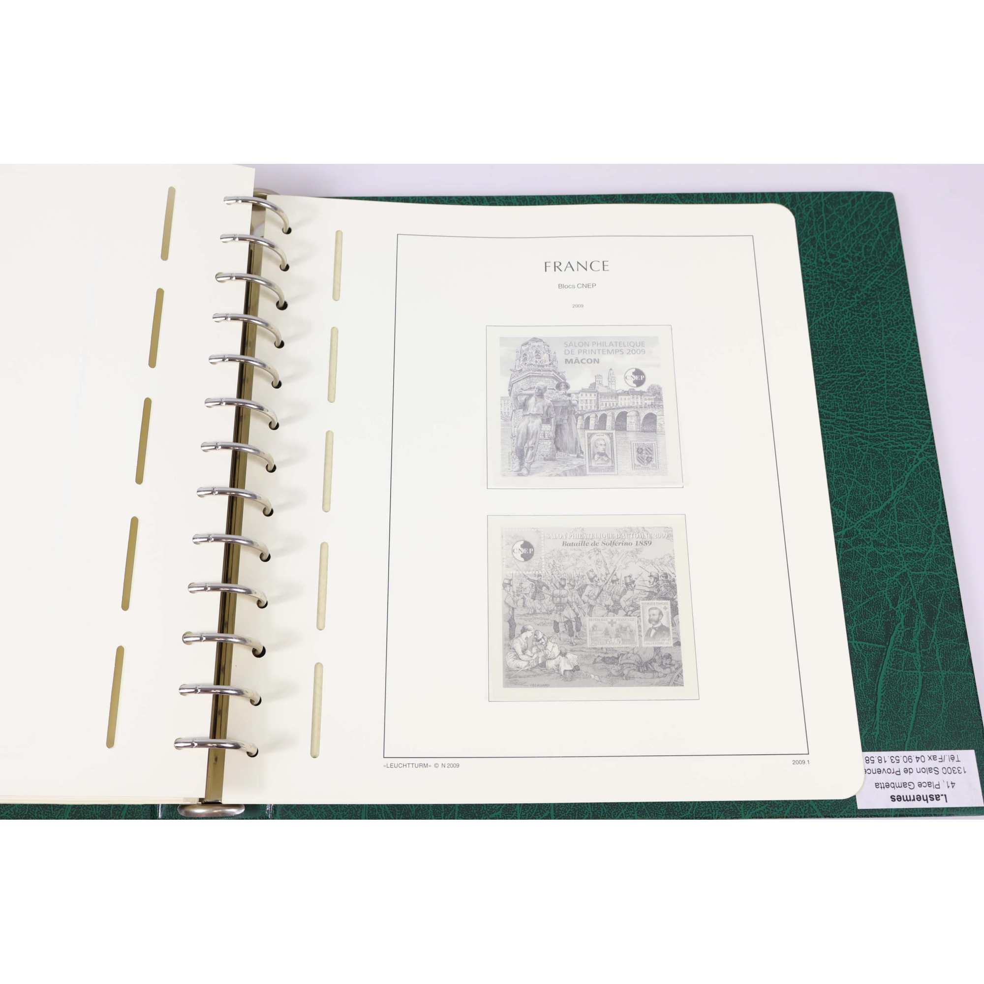 CLASSEUR HAUT DE GAMME LEUCHTTURM COMPLET DE 2008 À 2010 POUR TIMBRES DE FRANCE