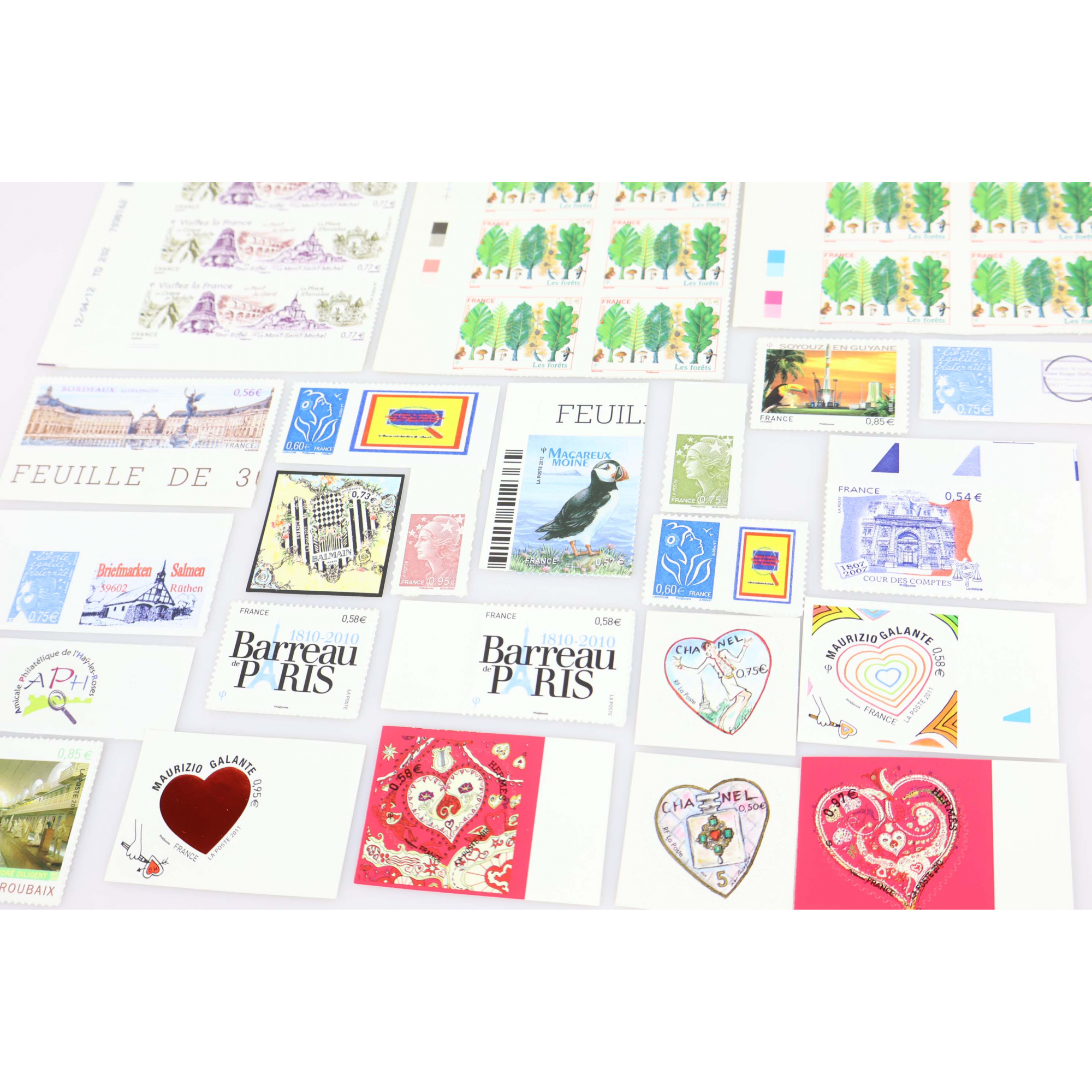 LOT DE TIMBRES AUTOADHÉSIFS EN EUROS , TP, BLOCS DE 3/4/6, PERSONNALISÉS...